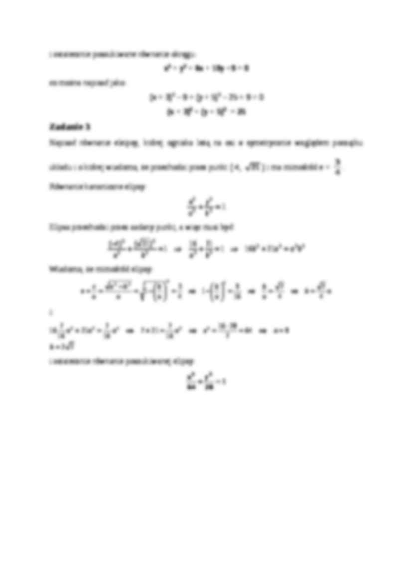 Geometria analityczna - krzywe stożkowe - strona 2