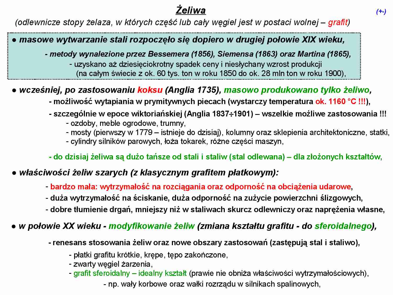 Wykład 9, Żeliwa - strona 1