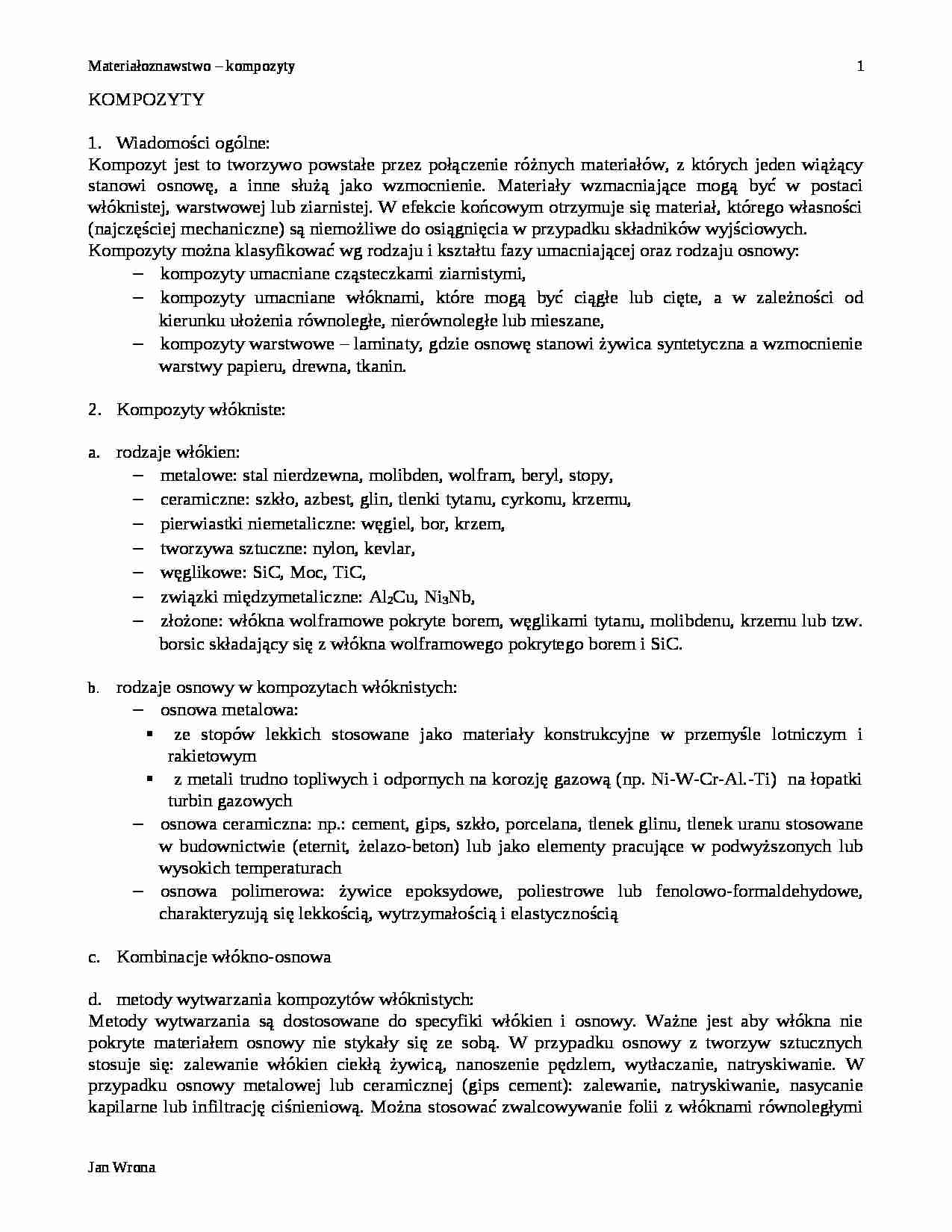 Kompozyty - wiadomości ogólne - strona 1