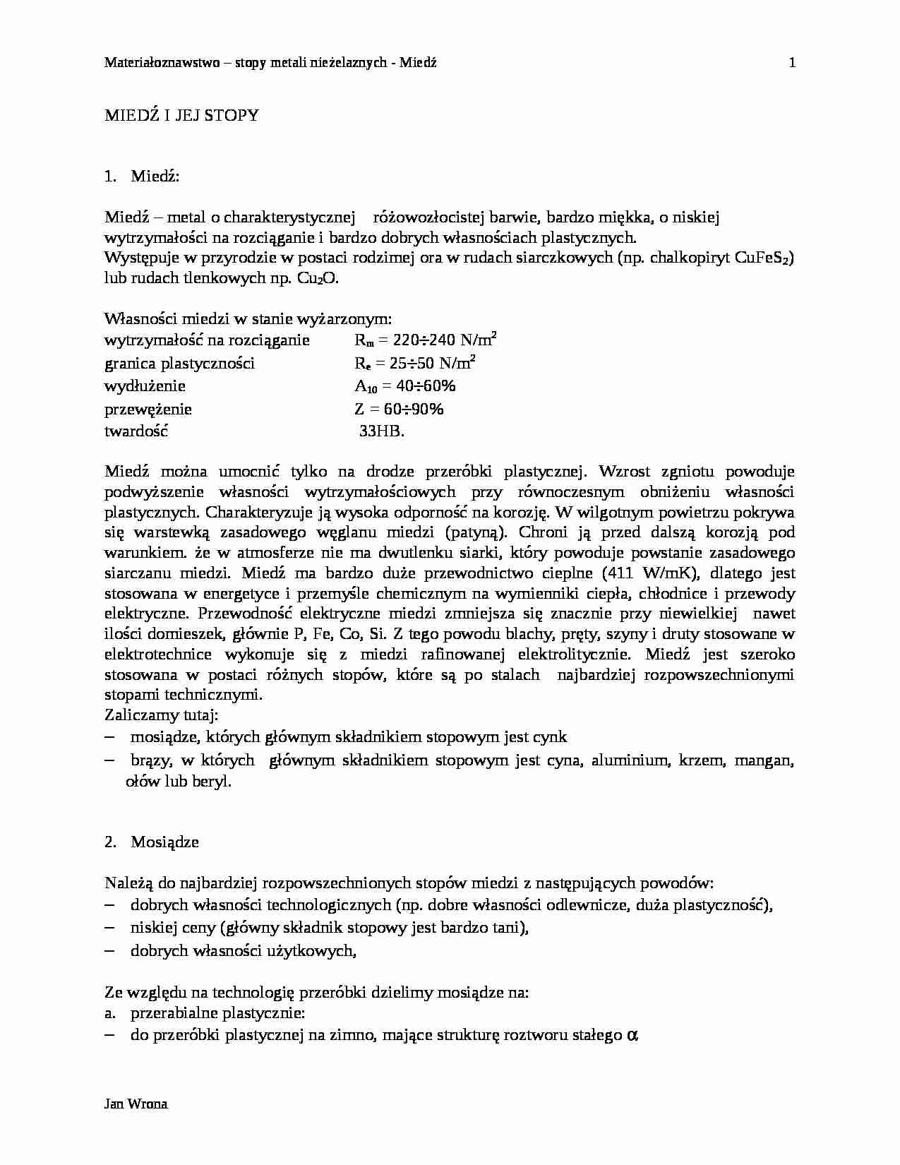 Miedź i jego stopy - strona 1