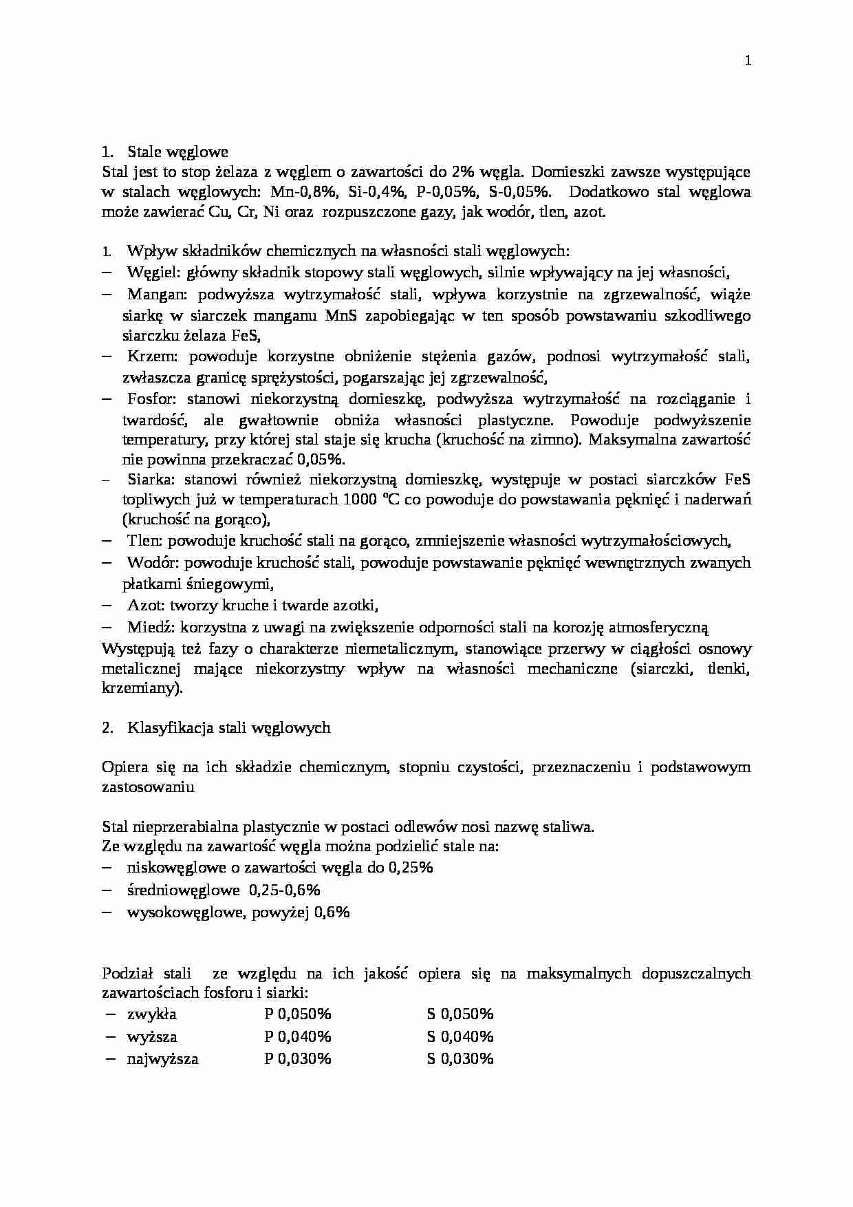 Stale węglowe, stop żelaza - strona 1