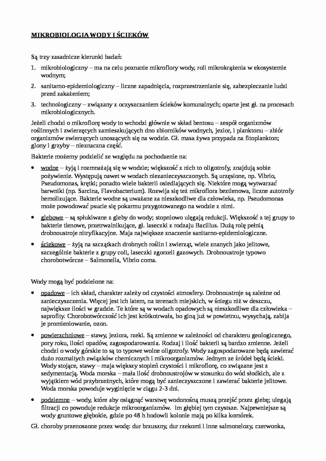 Mikrobiologia wody i ścieków - strona 1