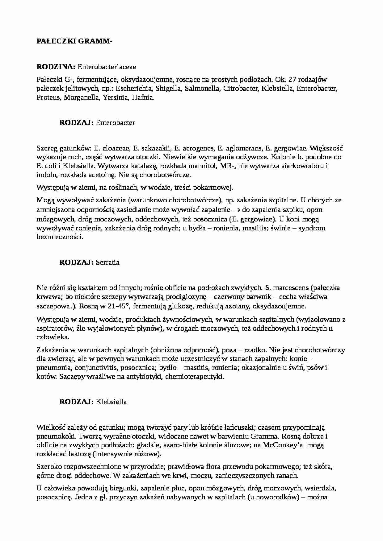 Mikrobiologia -  pałeczki Gramm - strona 1