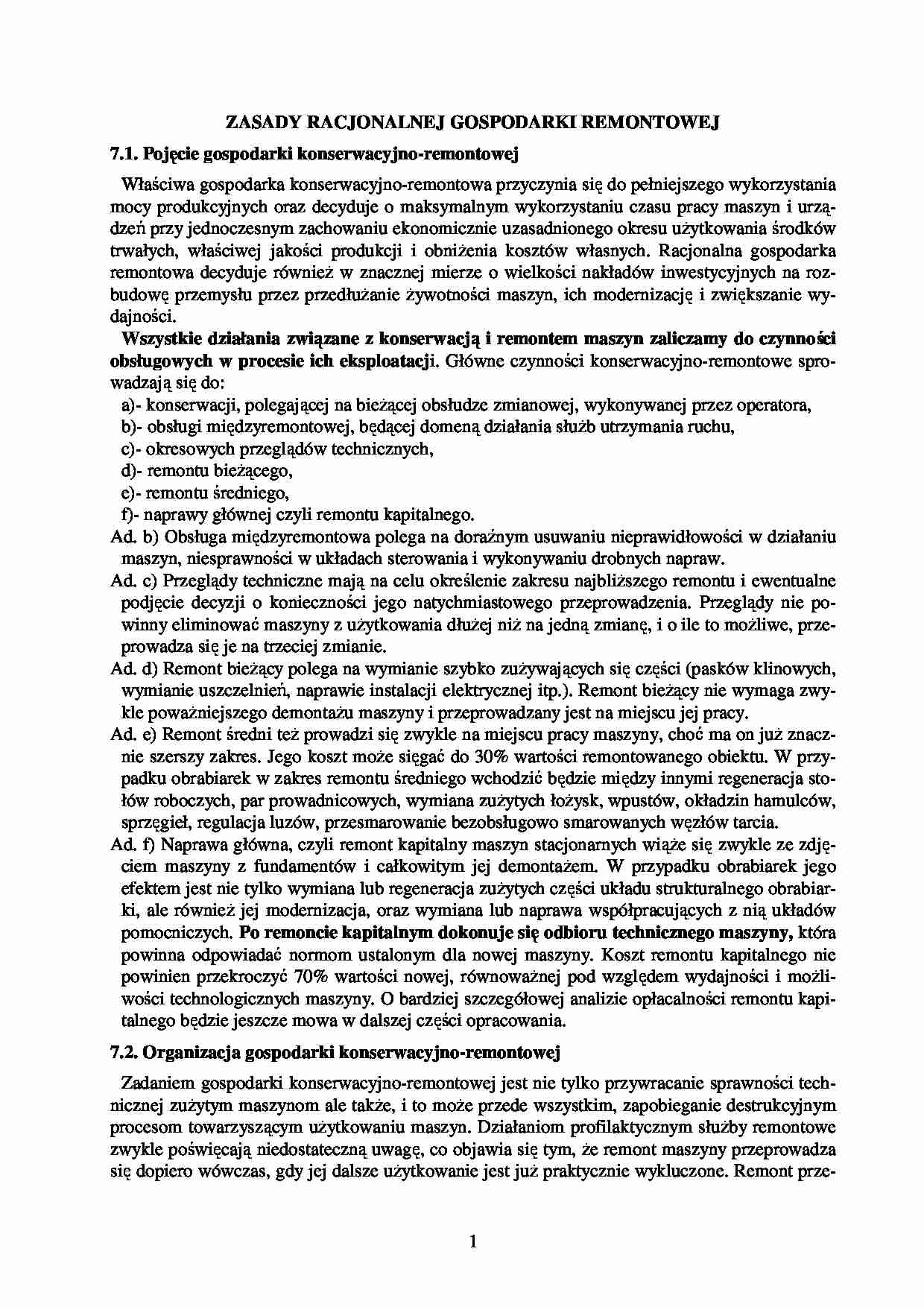 Zasady racjonalnej gospodarki remontowej - strona 1