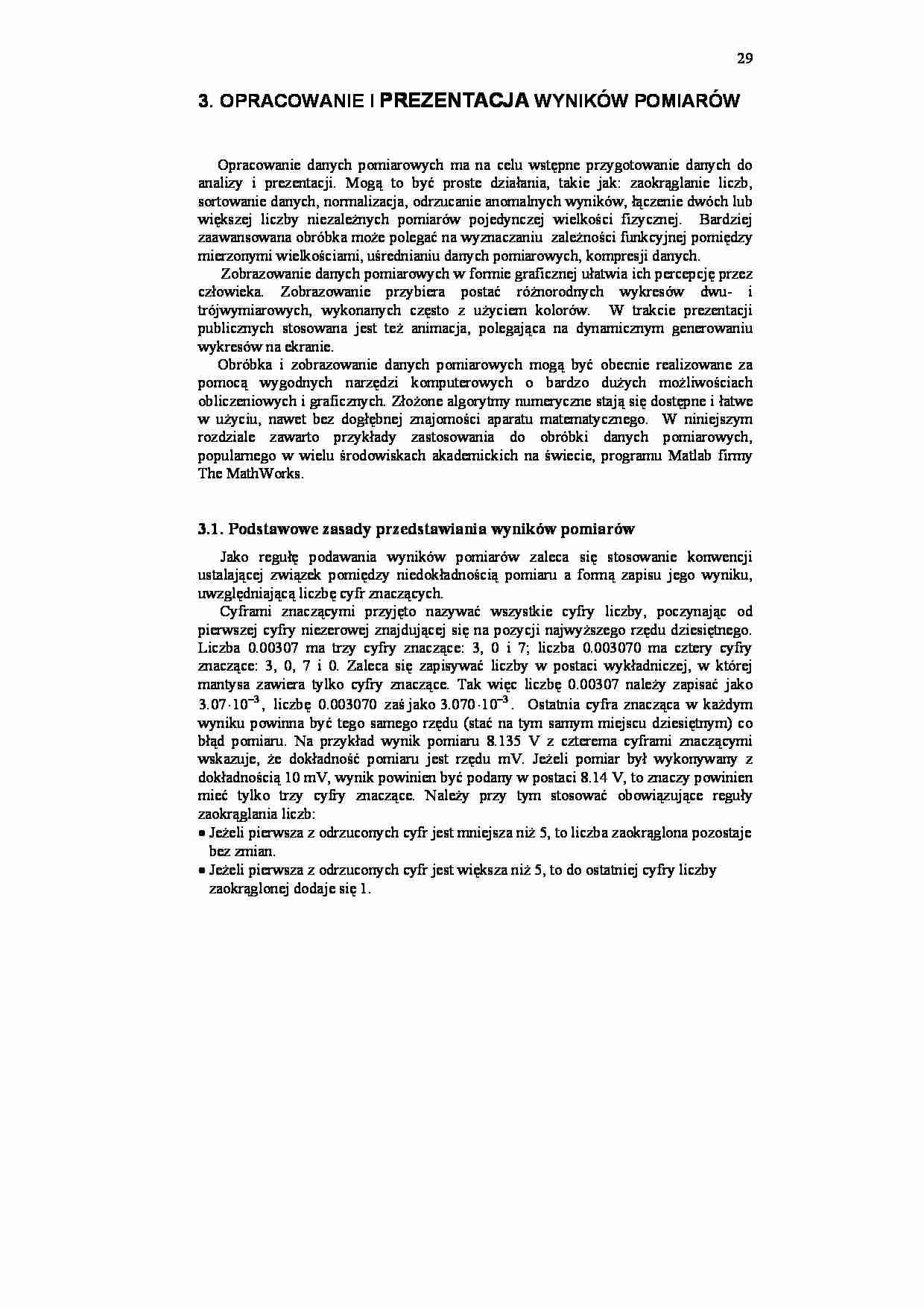 Opracowanie i prezentacja wyników pomiarów - strona 1