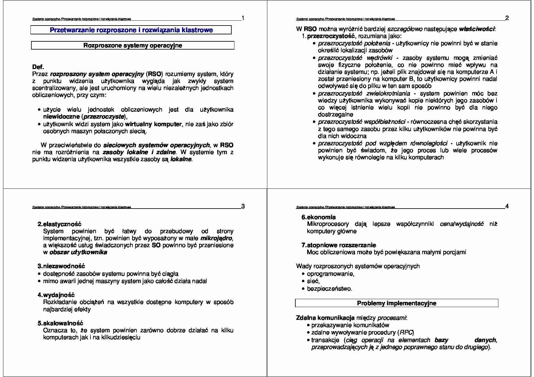Systemy operacyjne - wykład 11 - strona 1