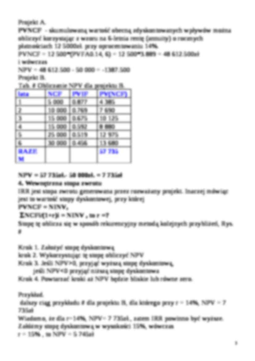 Ocena projektów inwestycyjnych - Efektywność - strona 3