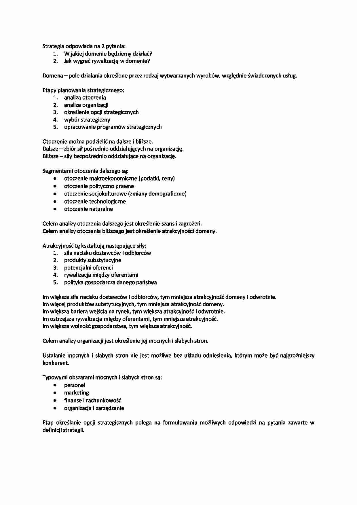 Zarządzanie - strategia - strona 1