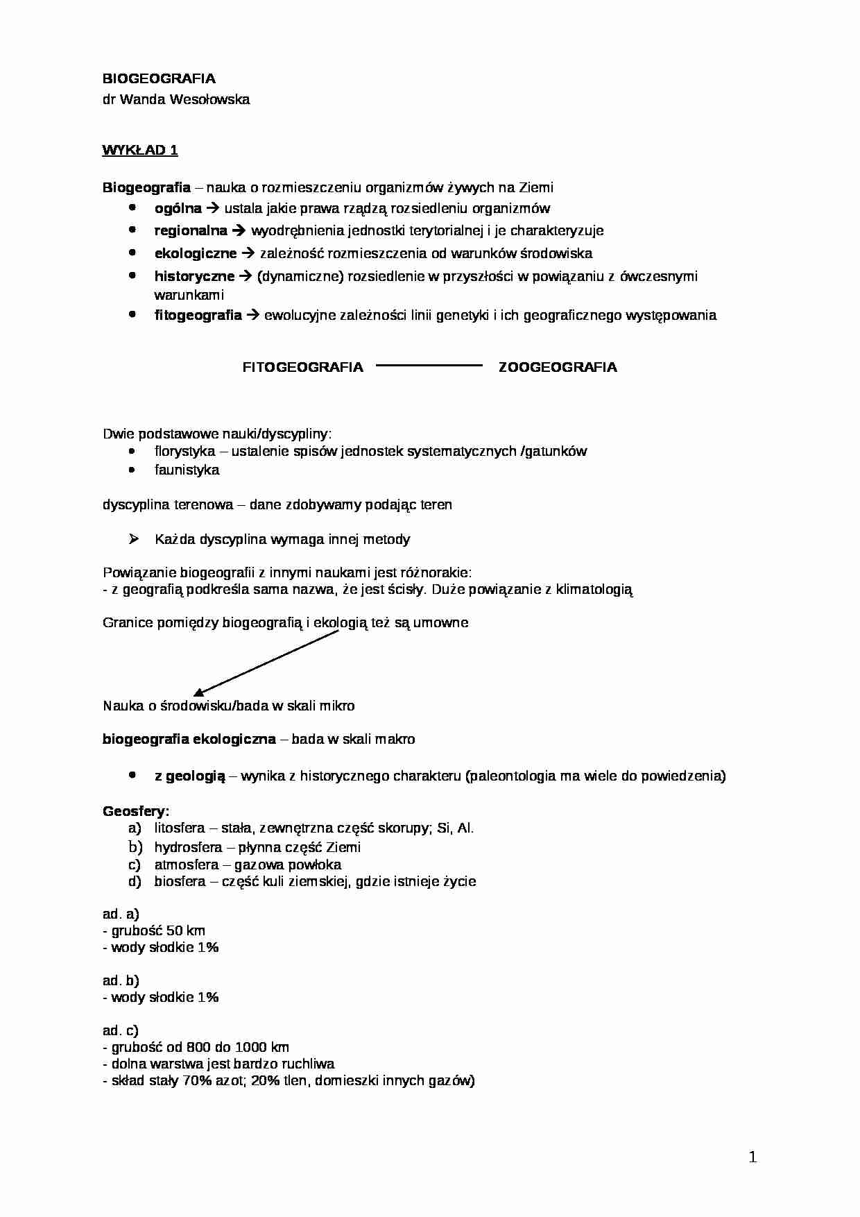 Notatki z wykładów - strona 1