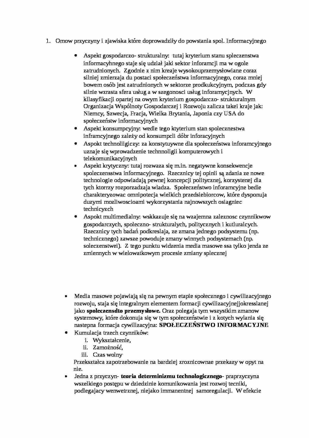 Komunikacja społeczna, społeczeństwo informacyjne - strona 1