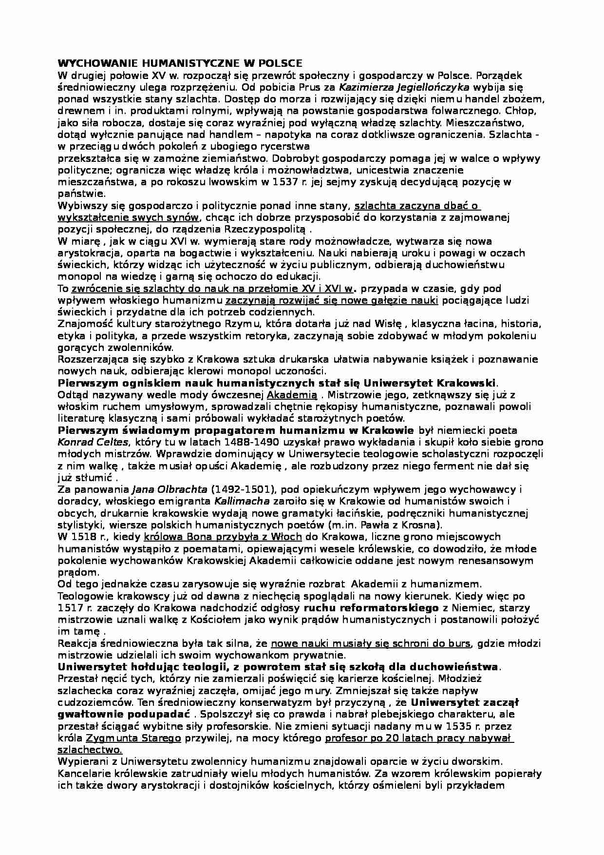Wychowanie humanistyczne w Polsce - strona 1