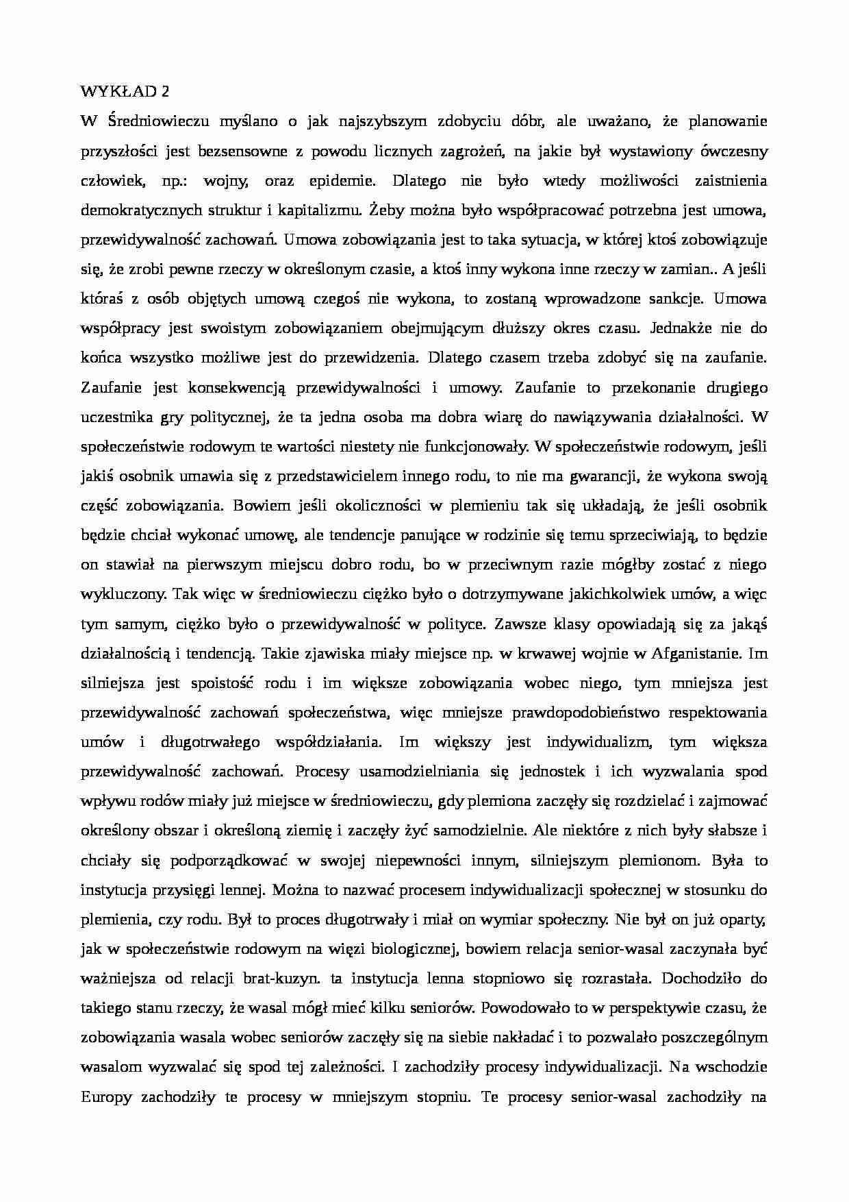 Historia społeczna Europy - wykład 2 - strona 1