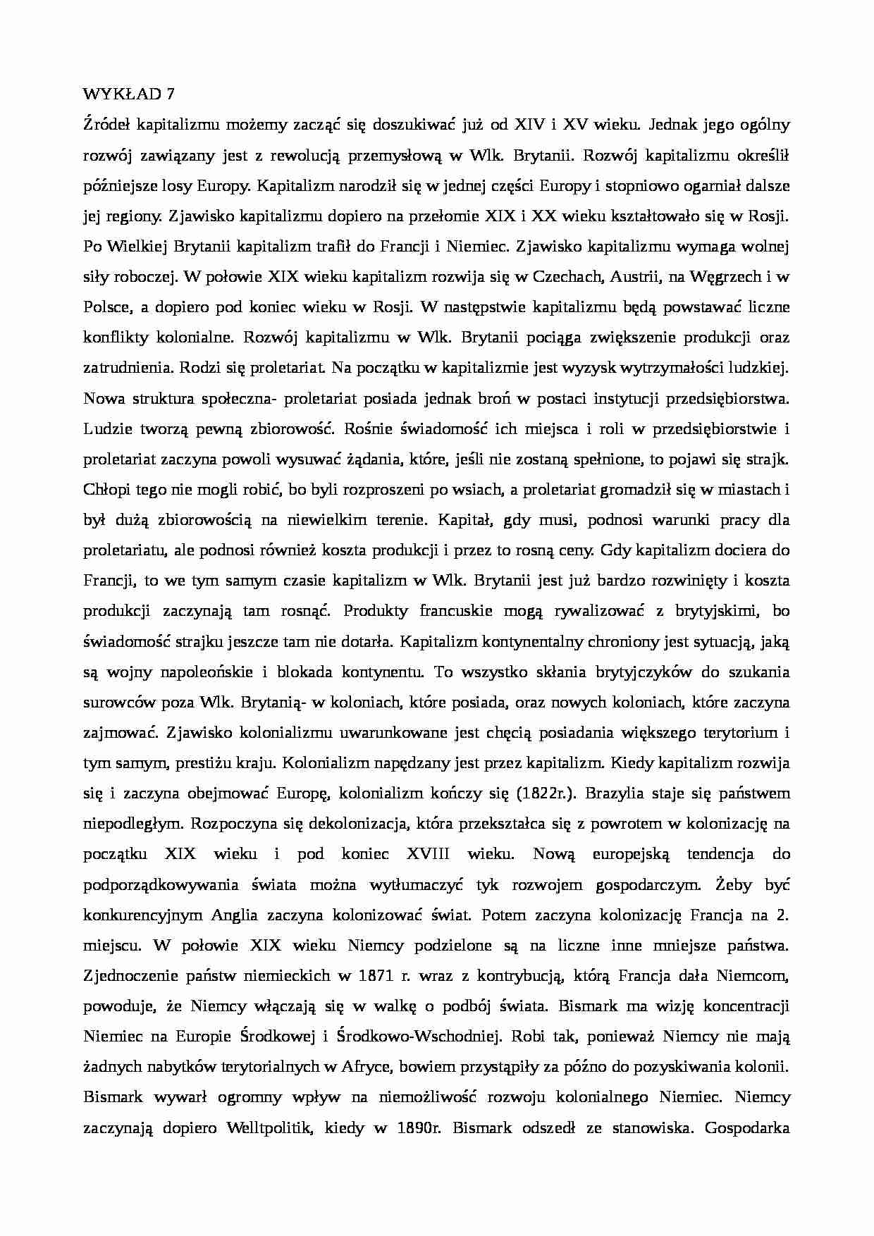 Historia społeczna Europy - wykład 7 - strona 1