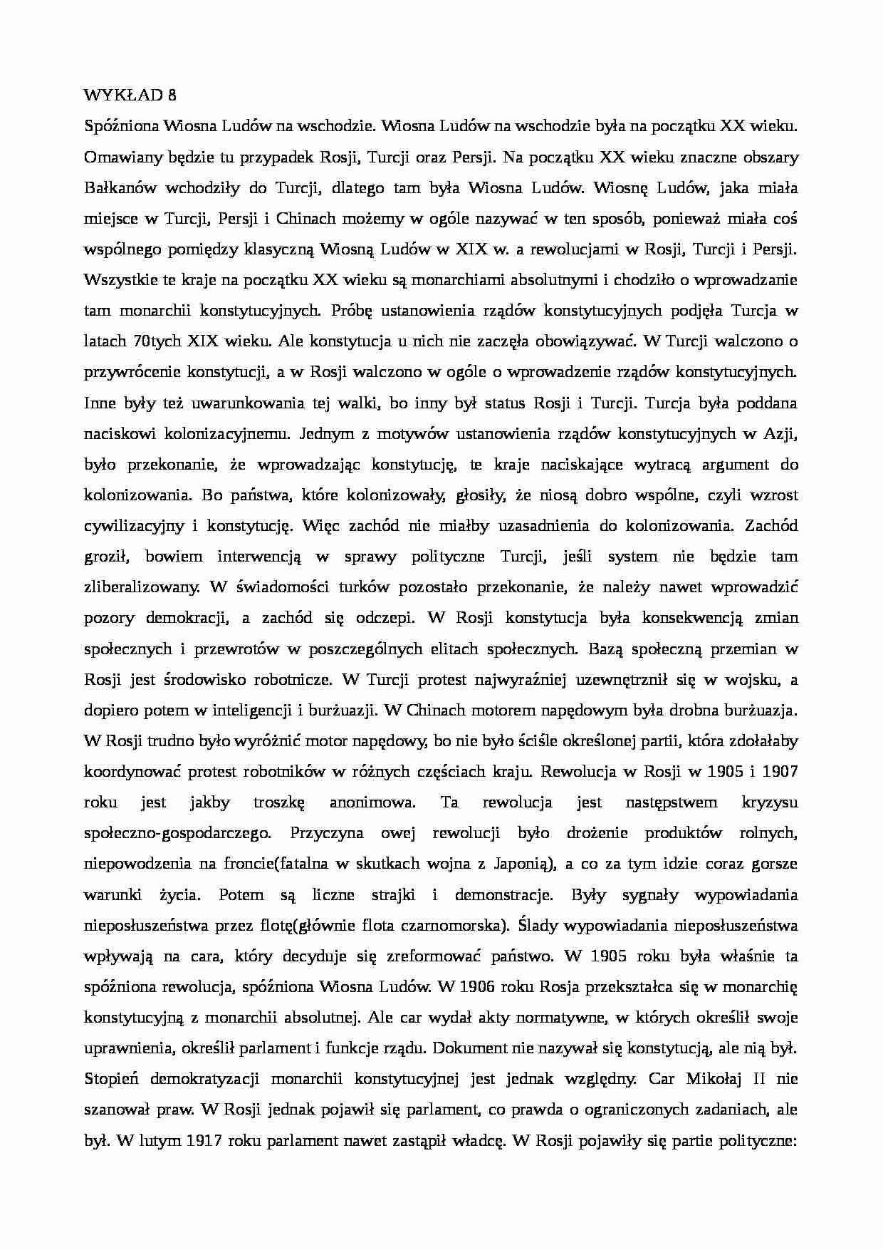 Historia społeczna Europy - wykład 8 - strona 1