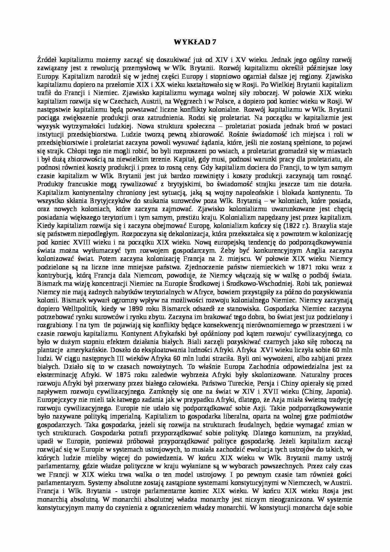 Historia społeczna - wykład 7 - strona 1