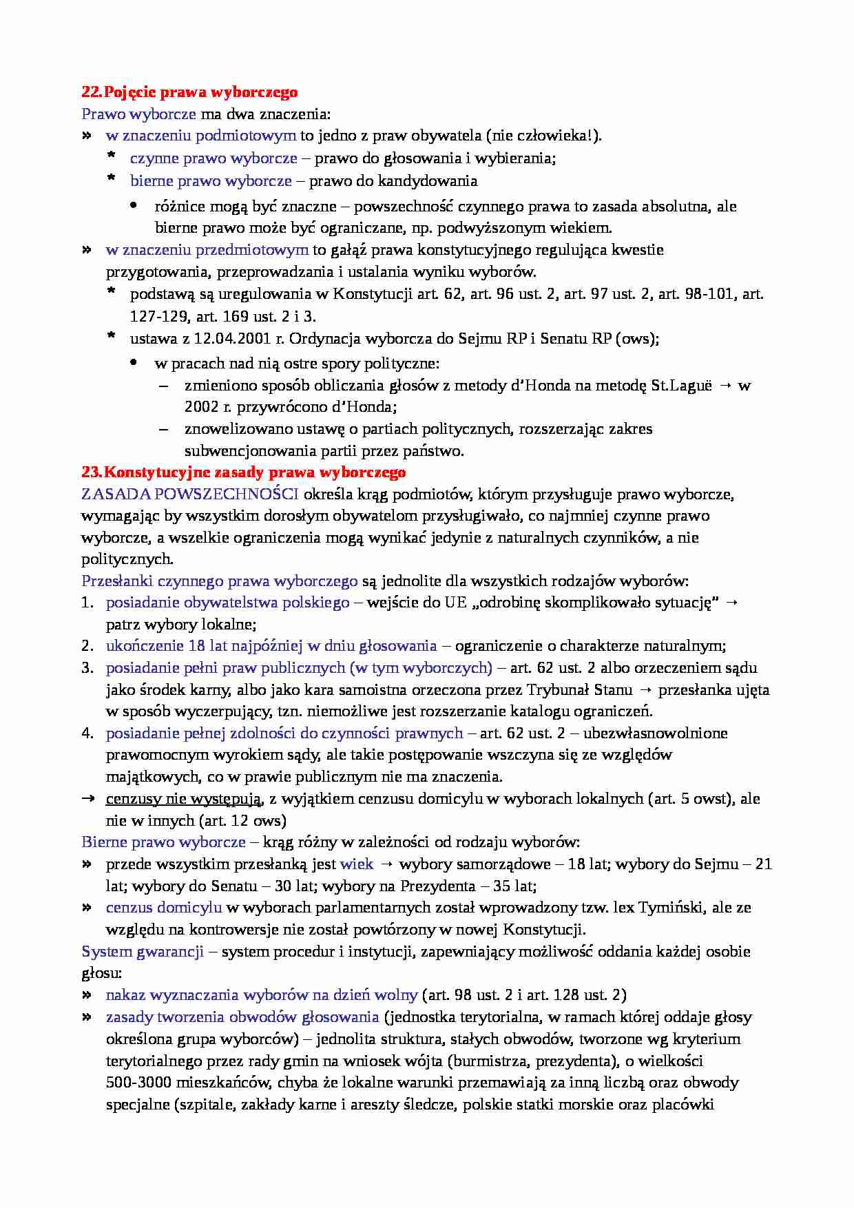 Pojęcie i zasady prawa wyborczego - strona 1