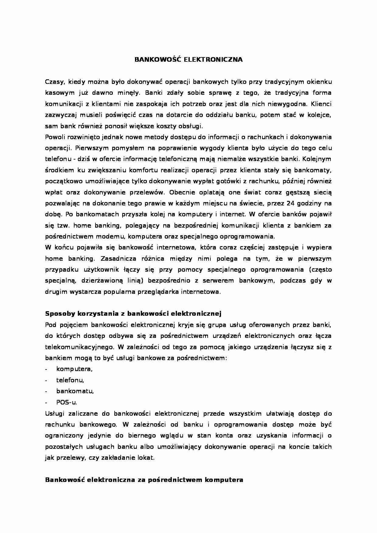 Bankowość internetowa za pośrednictwem telefonu - strona 1