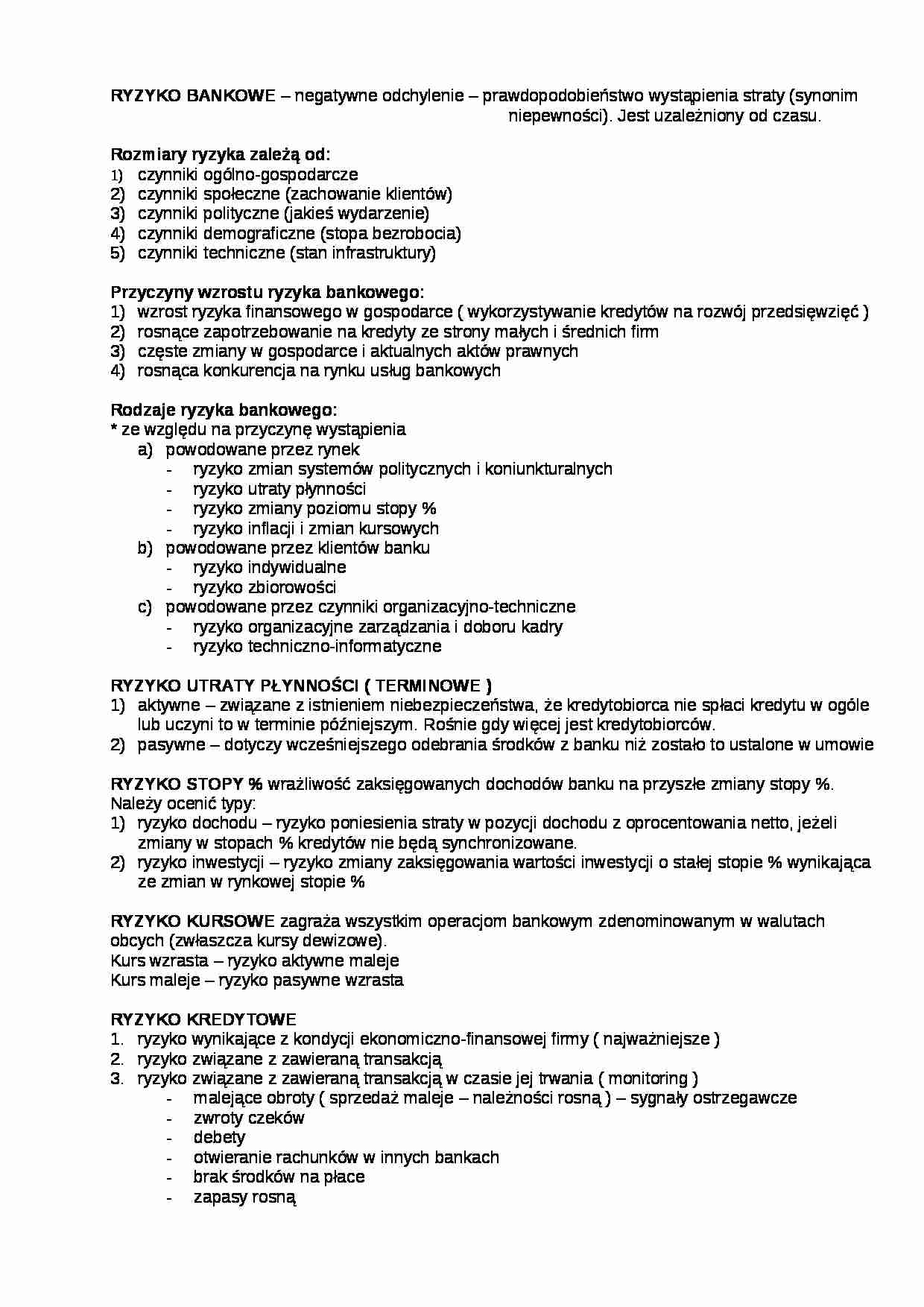 Ryzyko bankowe 2 - strona 1