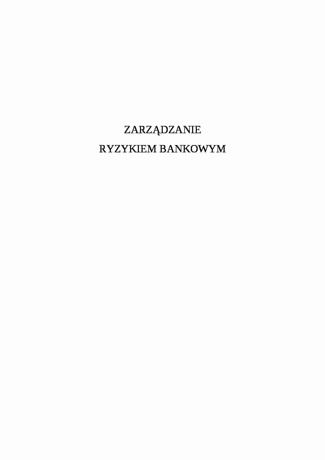 Zarządzanie ryzykiem bankowym - strona 1