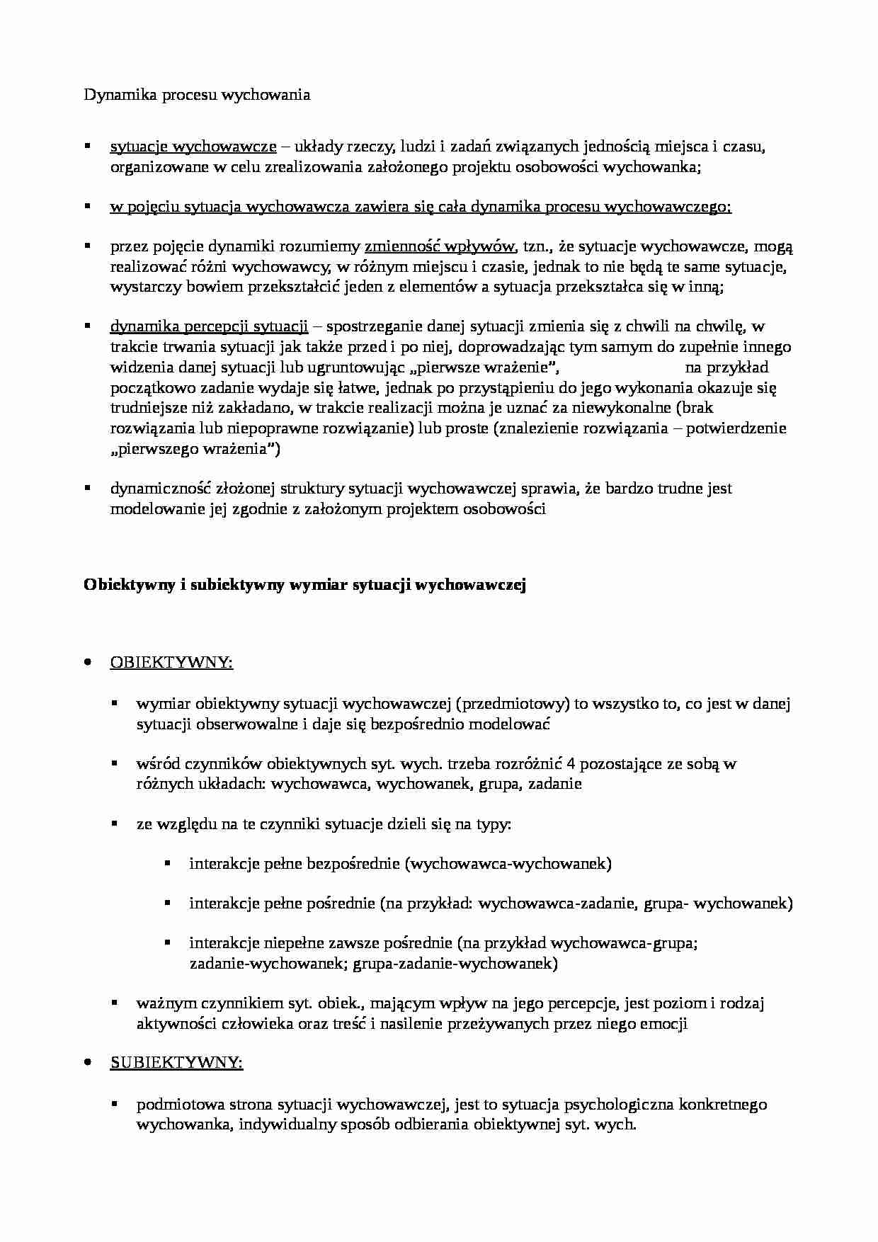 Dynamika procesu wychowania - strona 1