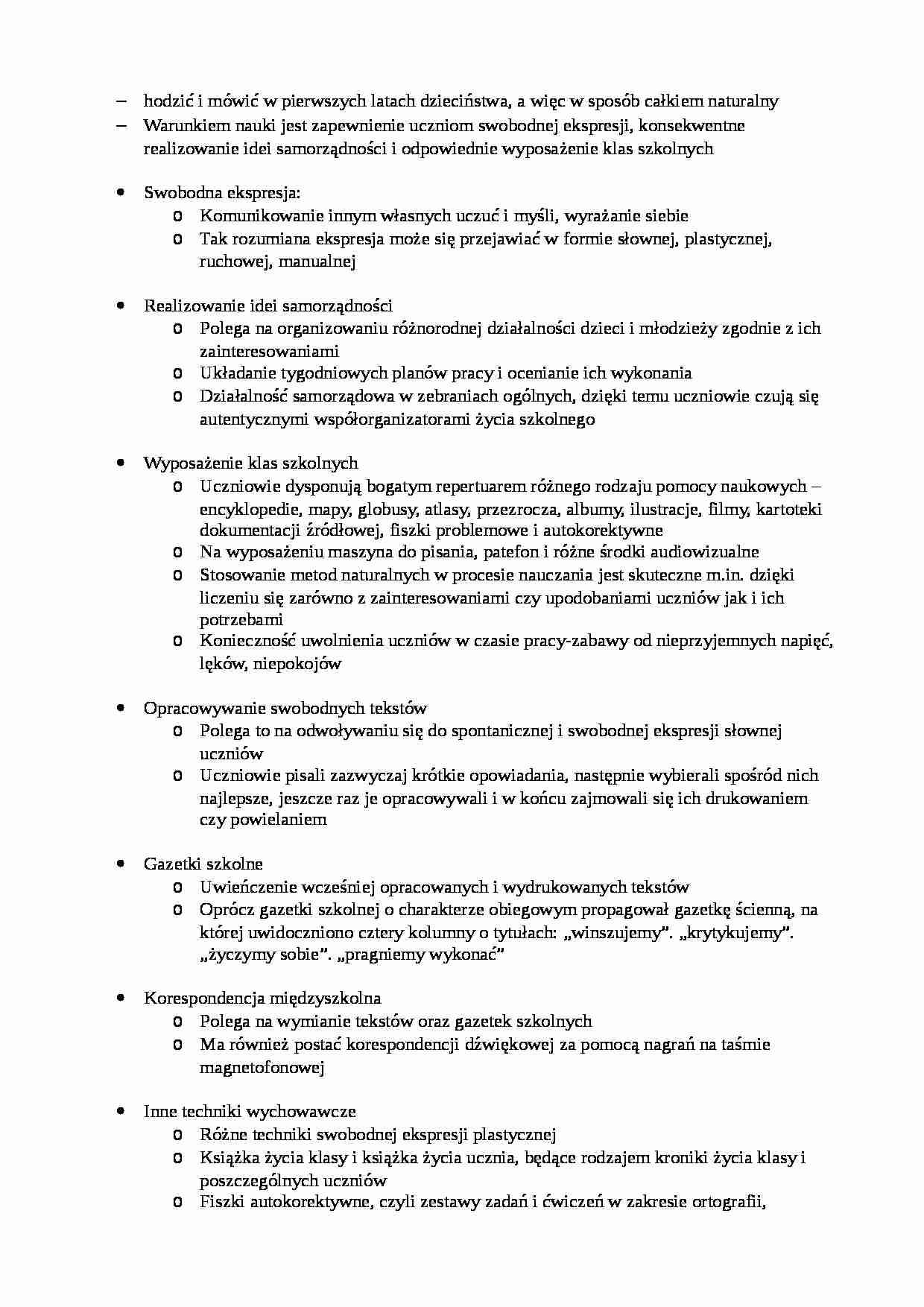 Koncepcja Celestyna Freineta - strona 1