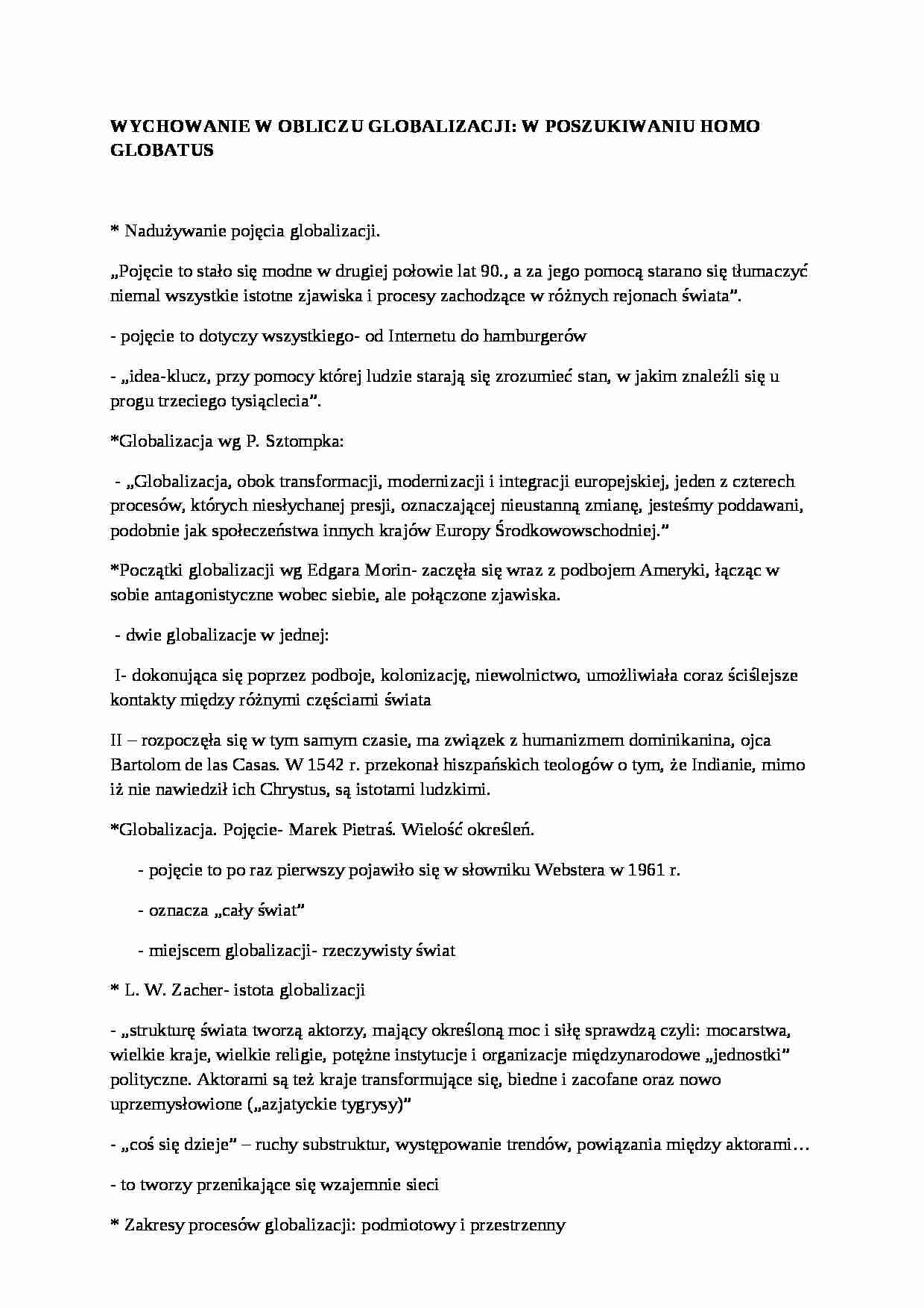 Wychowanie w obliczu globalizacji - strona 1