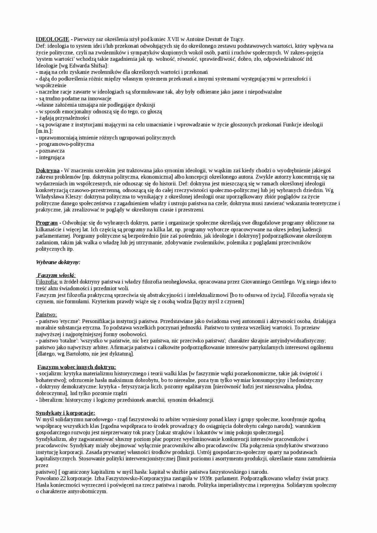 Europeistyka - ideologie państwa - strona 1