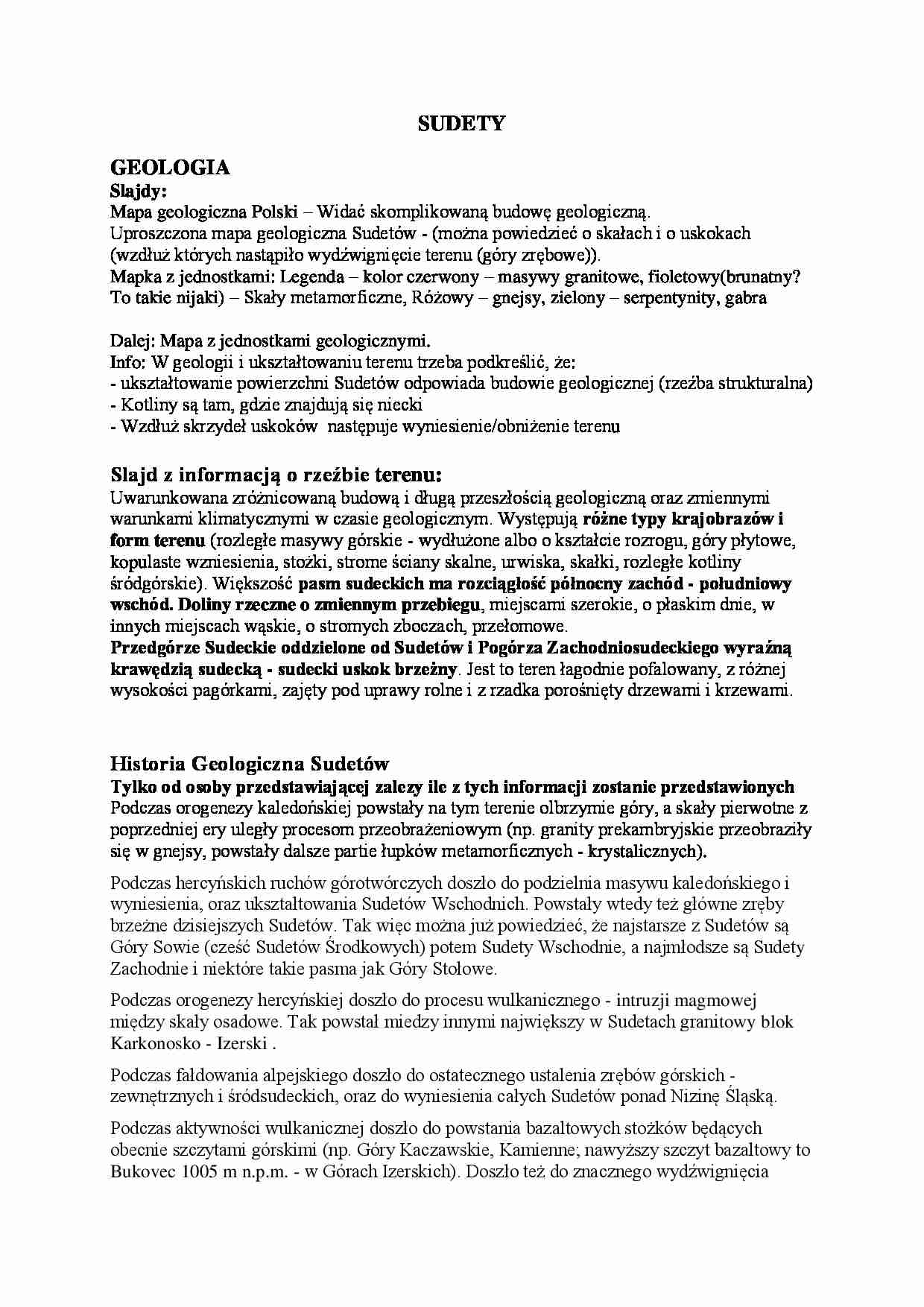 SUDETY - strona 1
