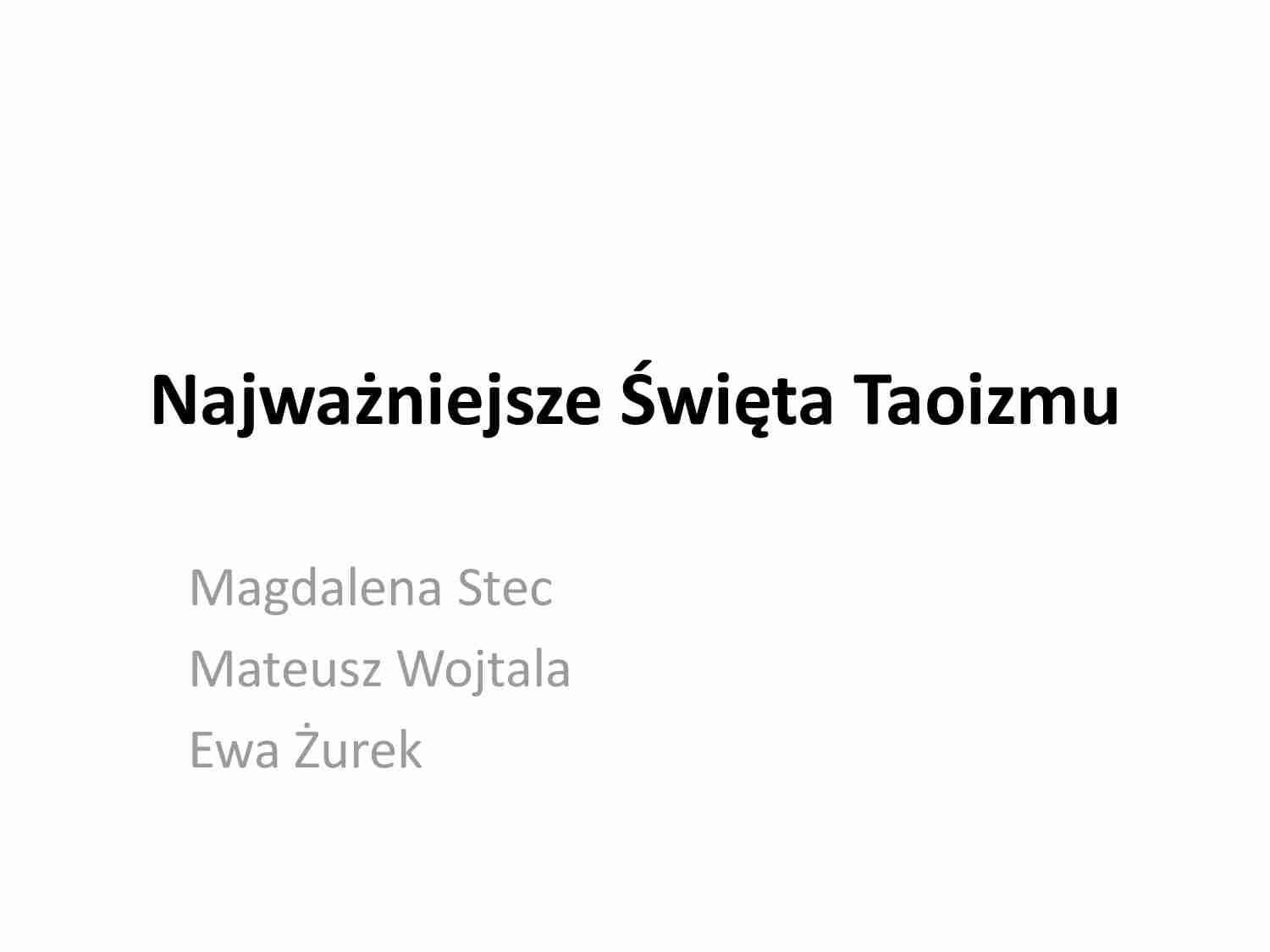Najważniejsze święta Taoizmu - strona 1
