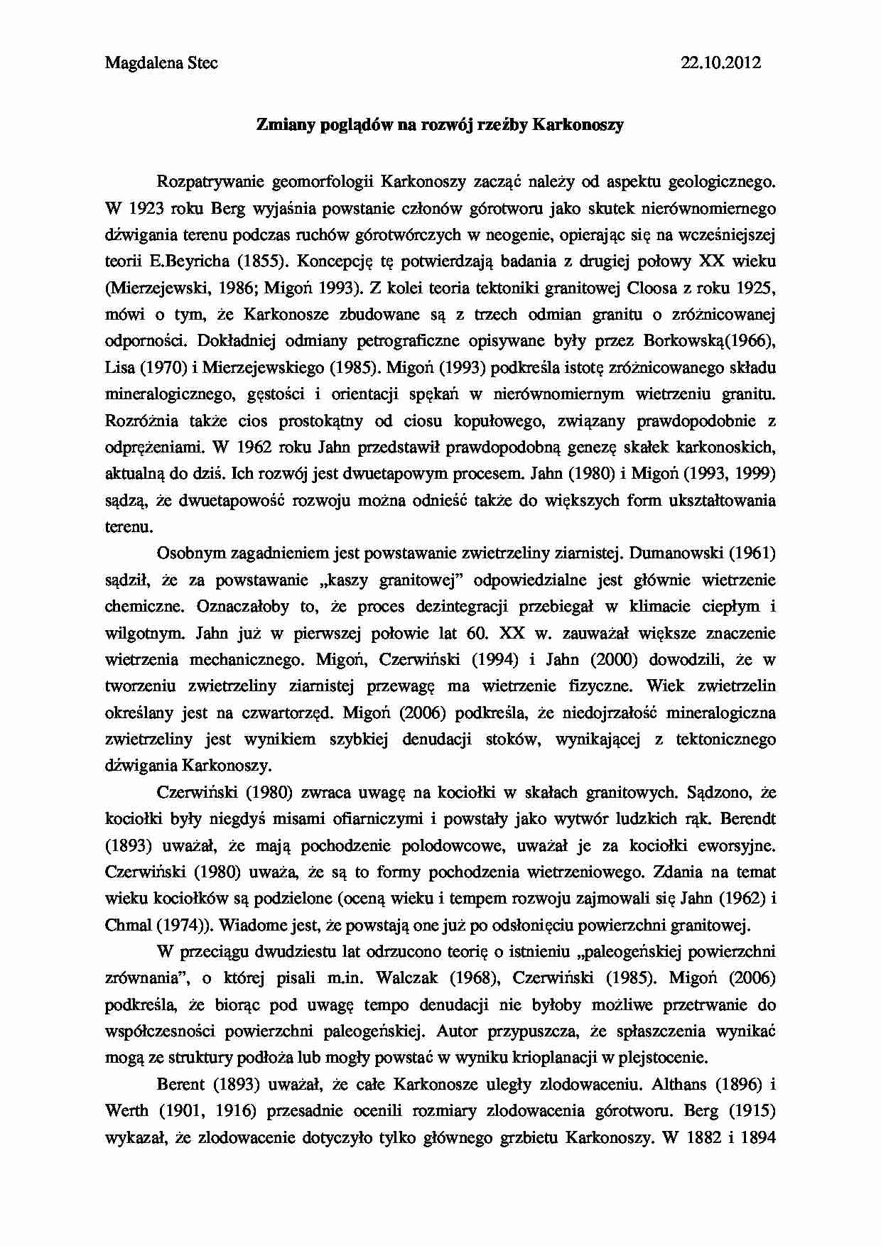 Rzeźba Karkonoszy - strona 1