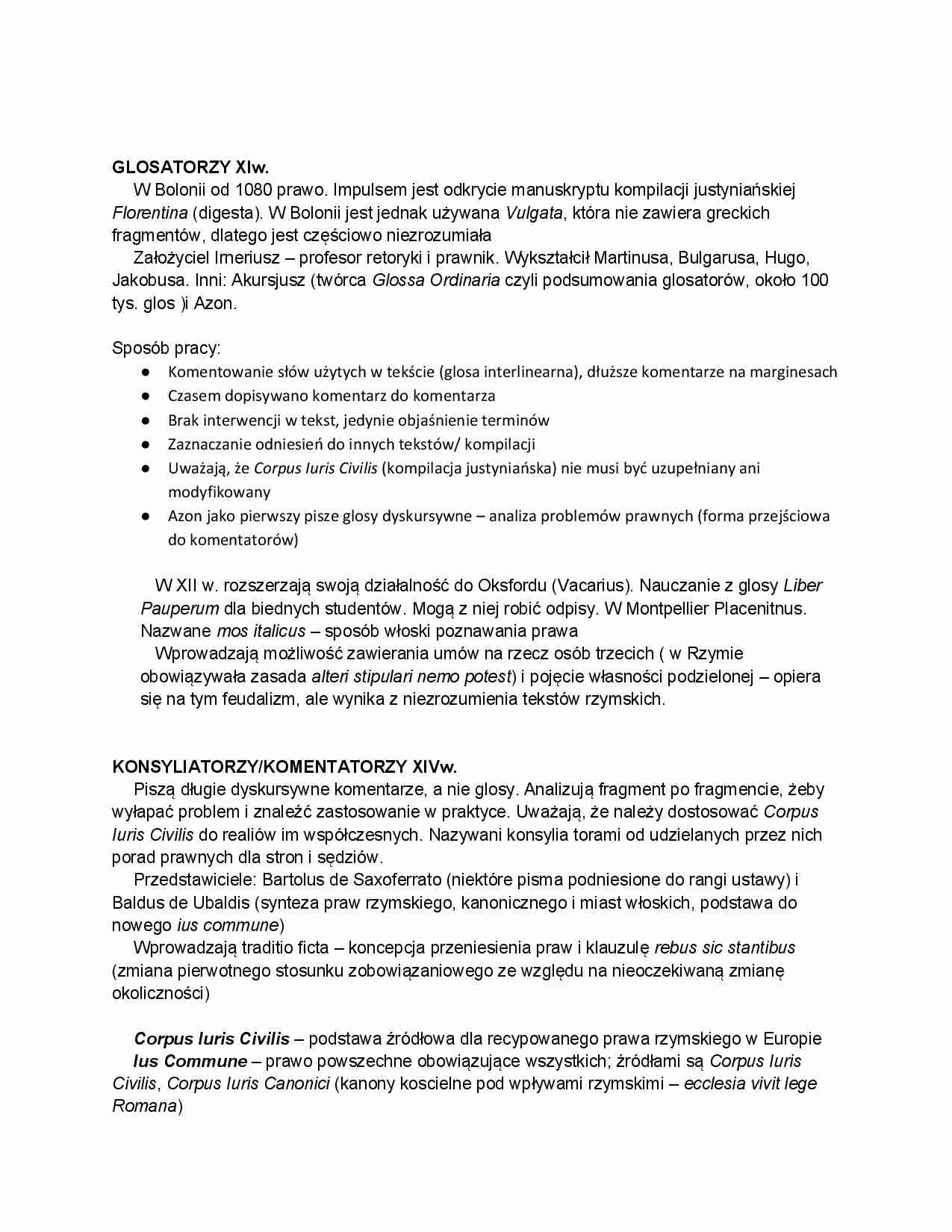 Glosatorzy XI w. - strona 1