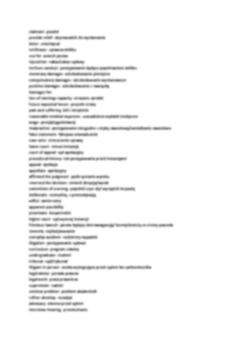 Unit 3 Tort law- słówka - strona 2