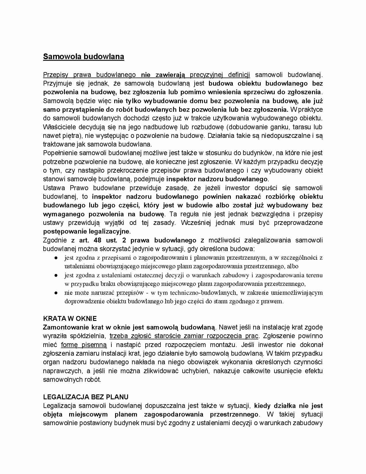 Samowola budowlana - strona 1