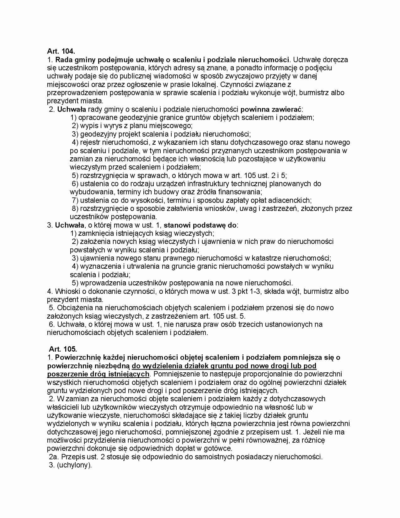 Uchwała o scaleniu i podziale nieruchomości - strona 1