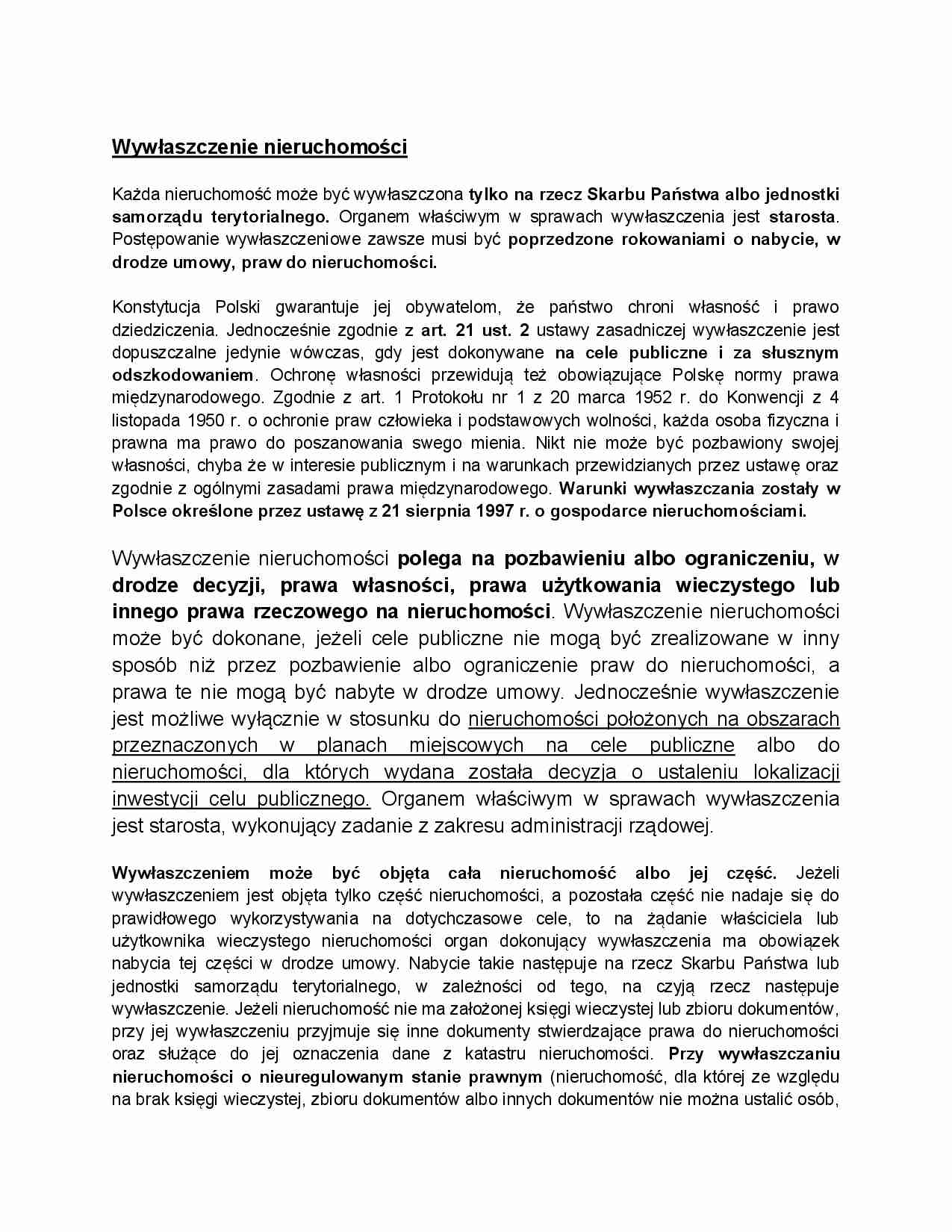 Wywłaszczenie nieruchomości - strona 1