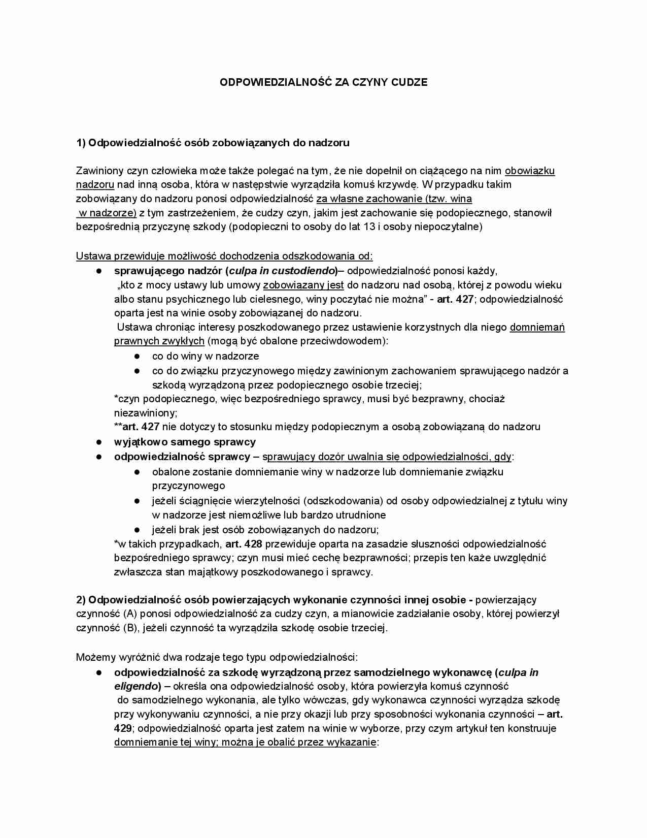 Odpowiedzialność za czyny cudze - strona 1