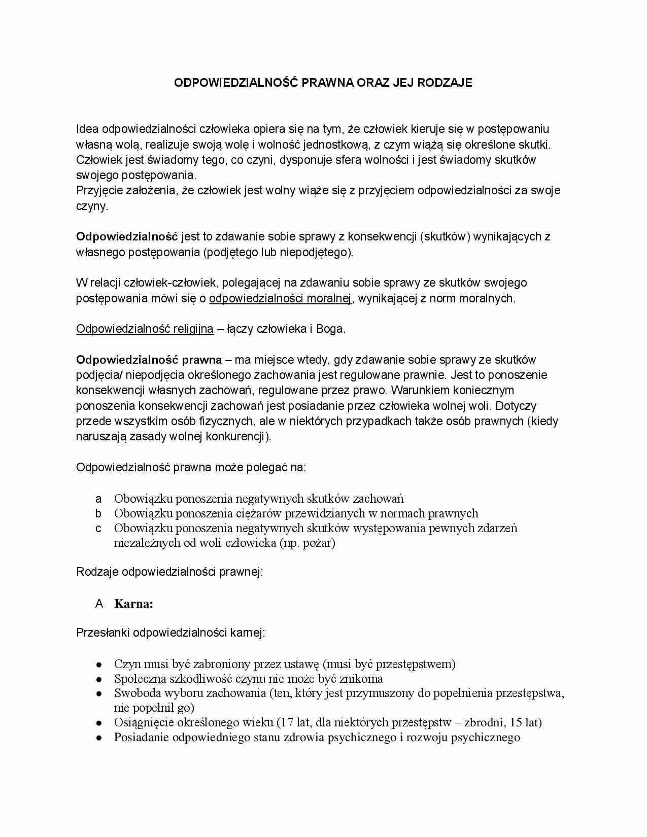 Odpowiedzialnośc prawna - strona 1