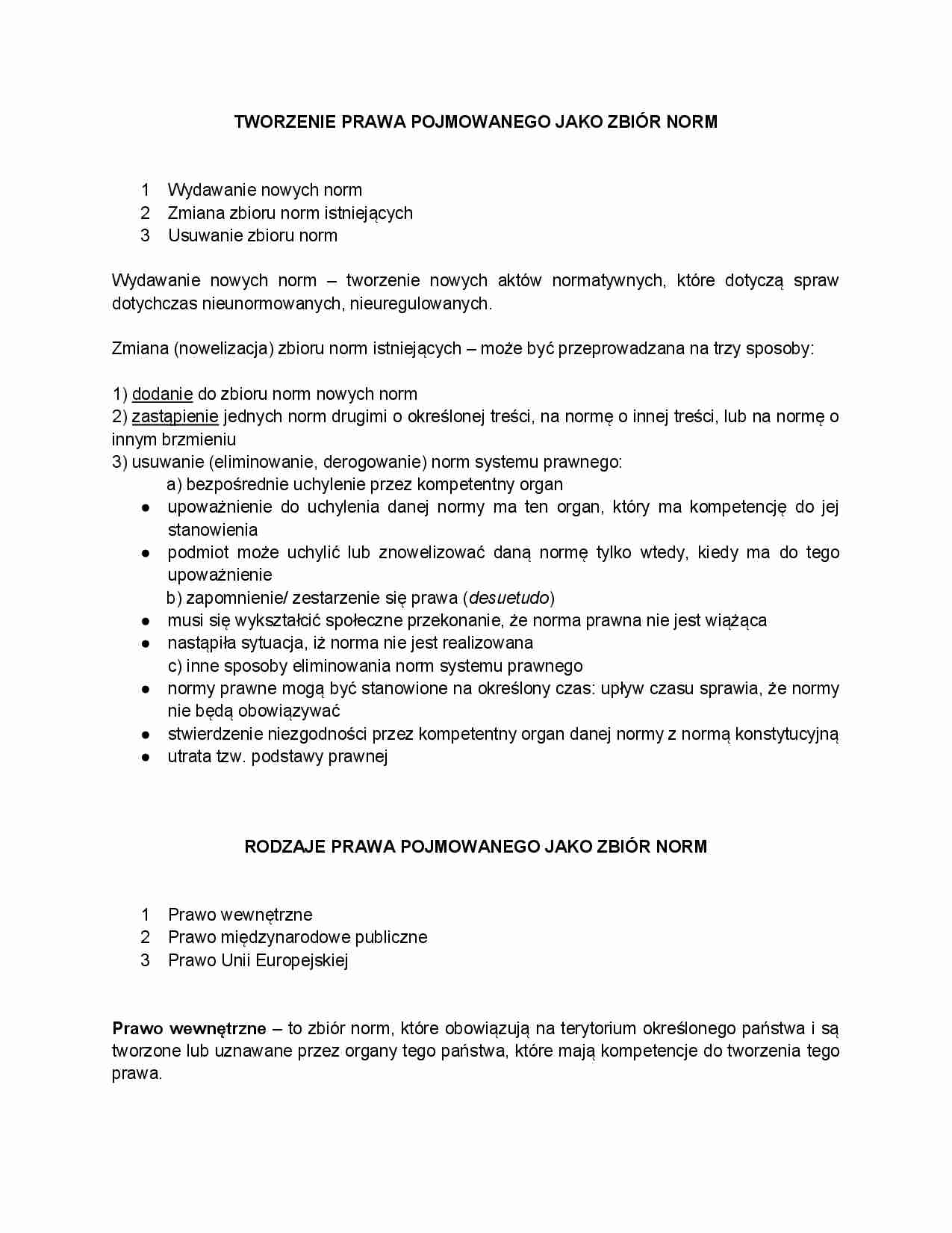 Prawo pojmowane jako zbiór norm - strona 1