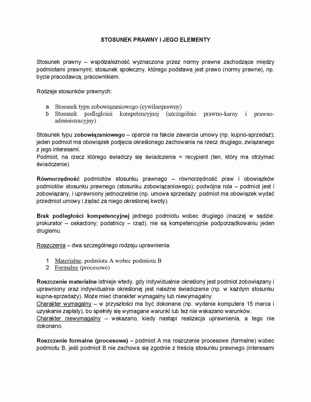 Stosunek prawny - strona 1