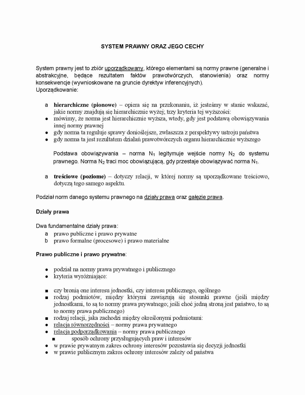 System prawa i jego cechy - strona 1
