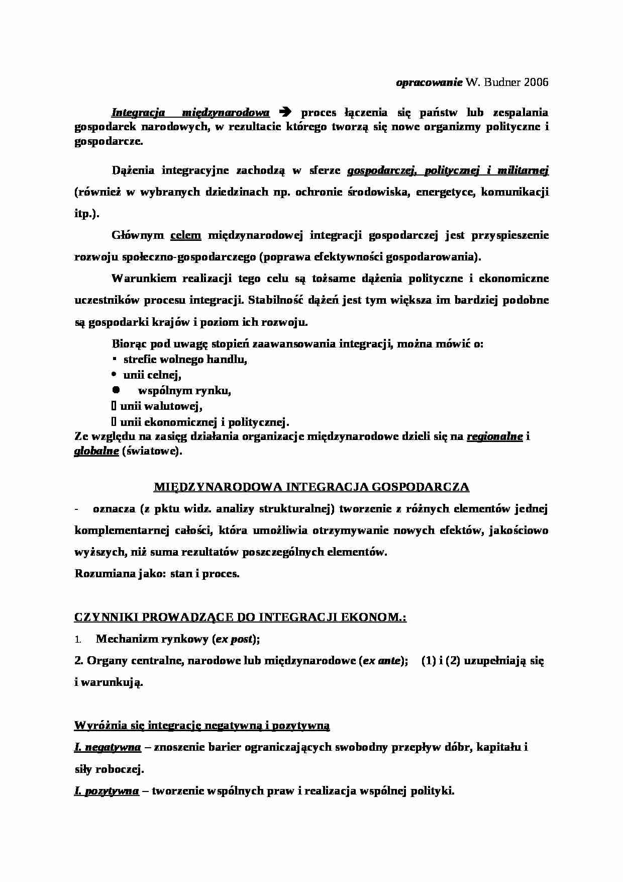 Integracja międzynarodowa - strona 1