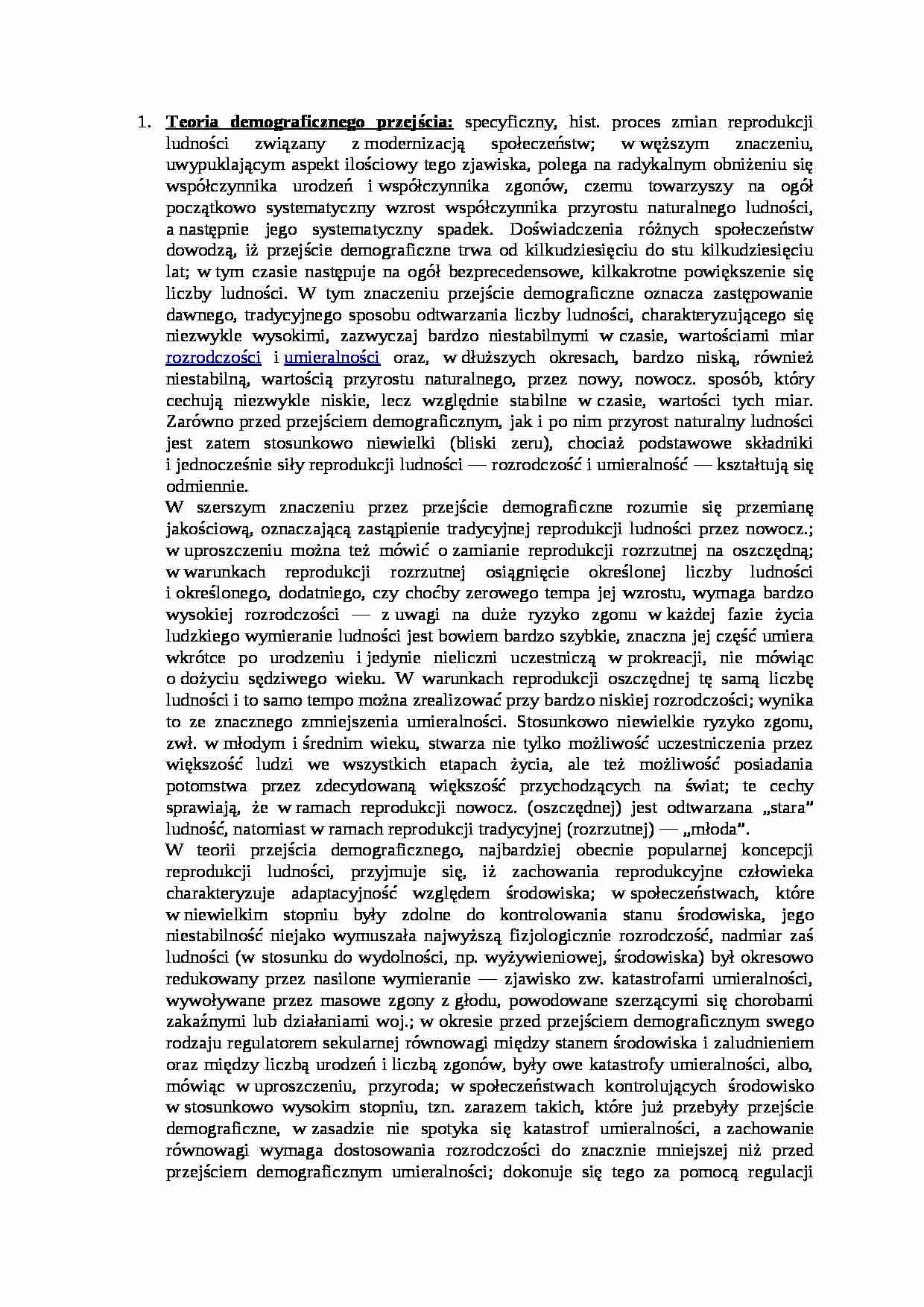 Teoria demograficznego przejścia - strona 1