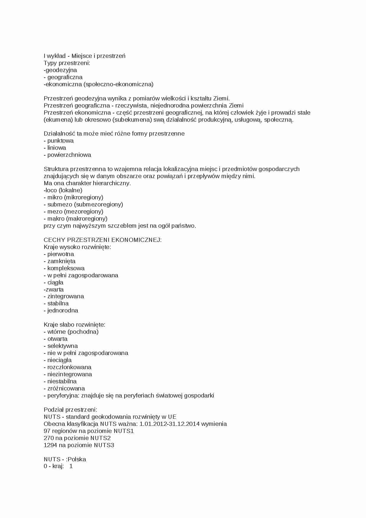 Wykład I - Miejsce i przestrzeń - strona 1
