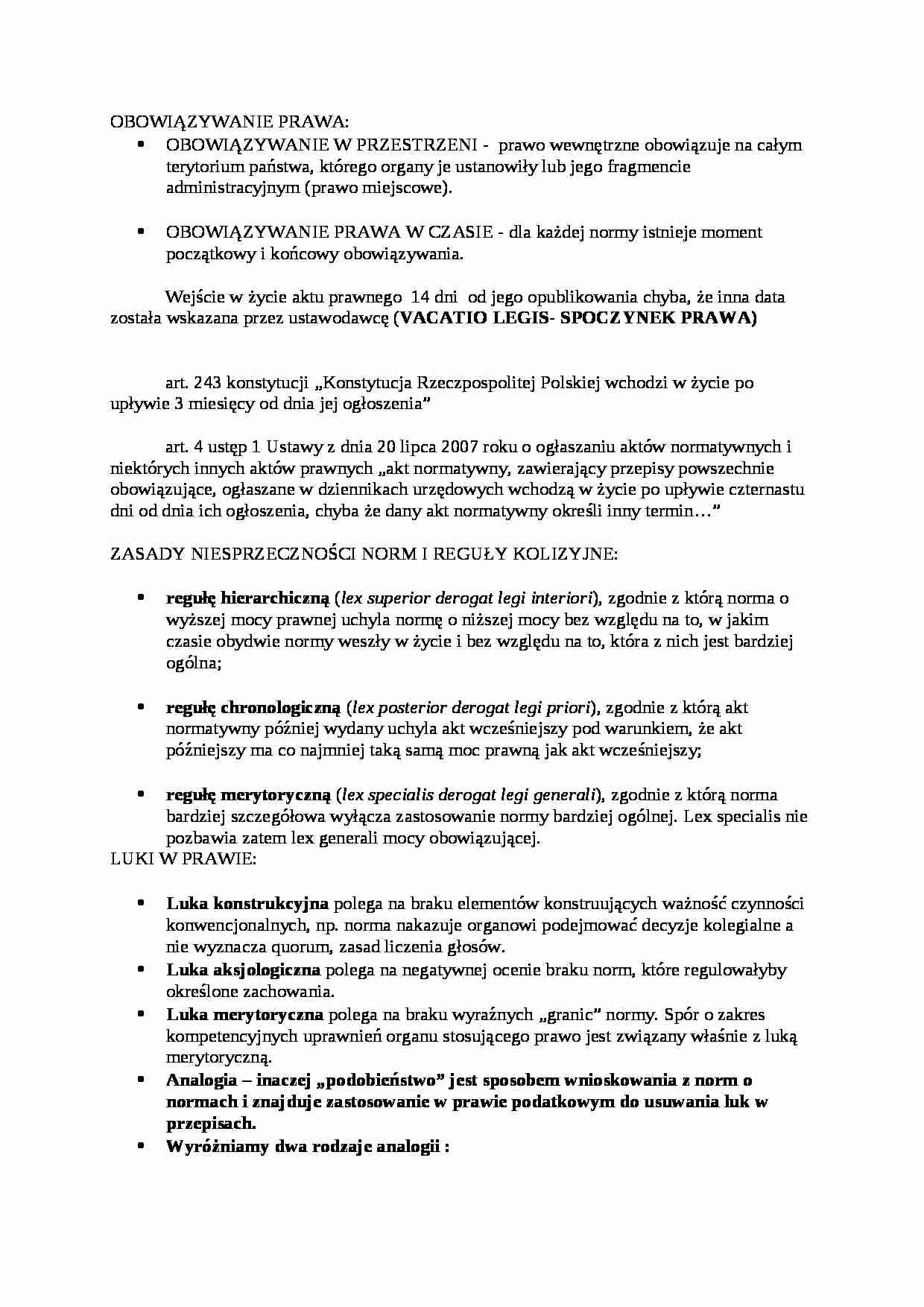 Wykład VIII z podstaw prawa - strona 1