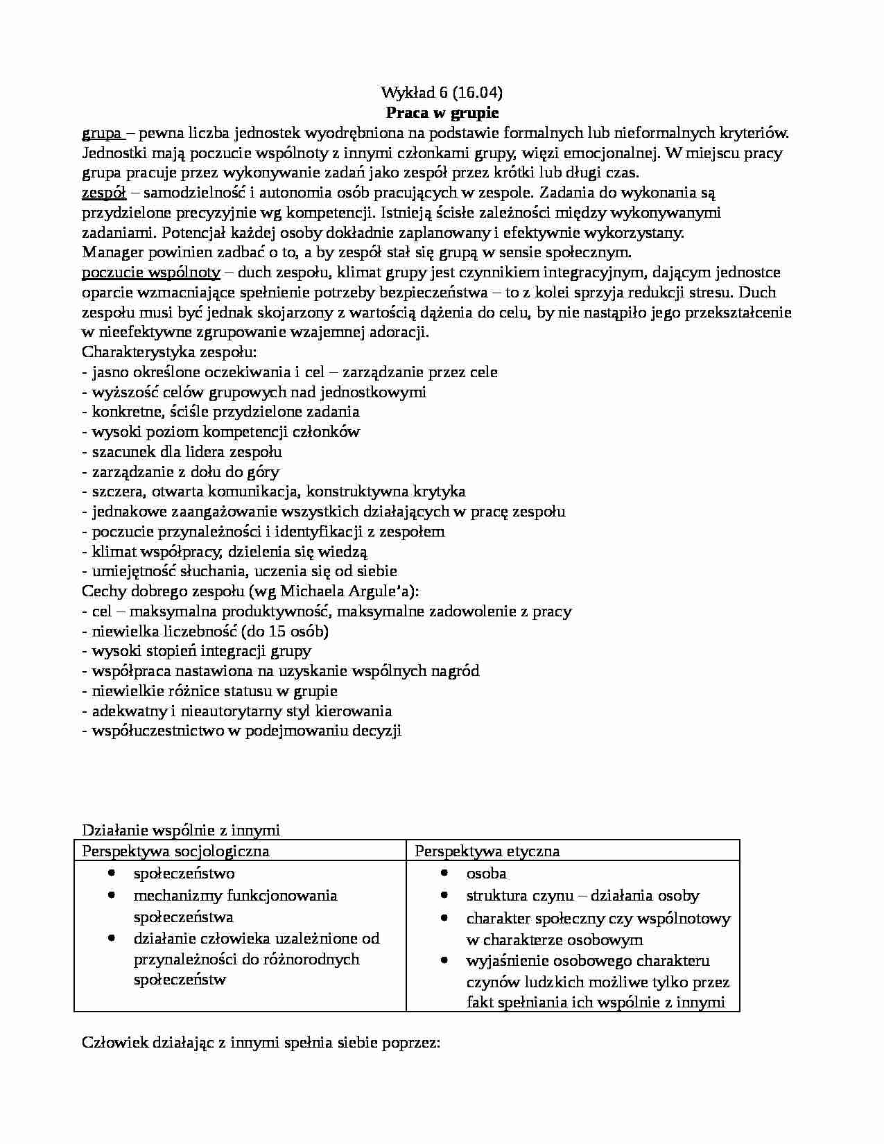 Wykład 6 z etyki pracy socjologa - strona 1