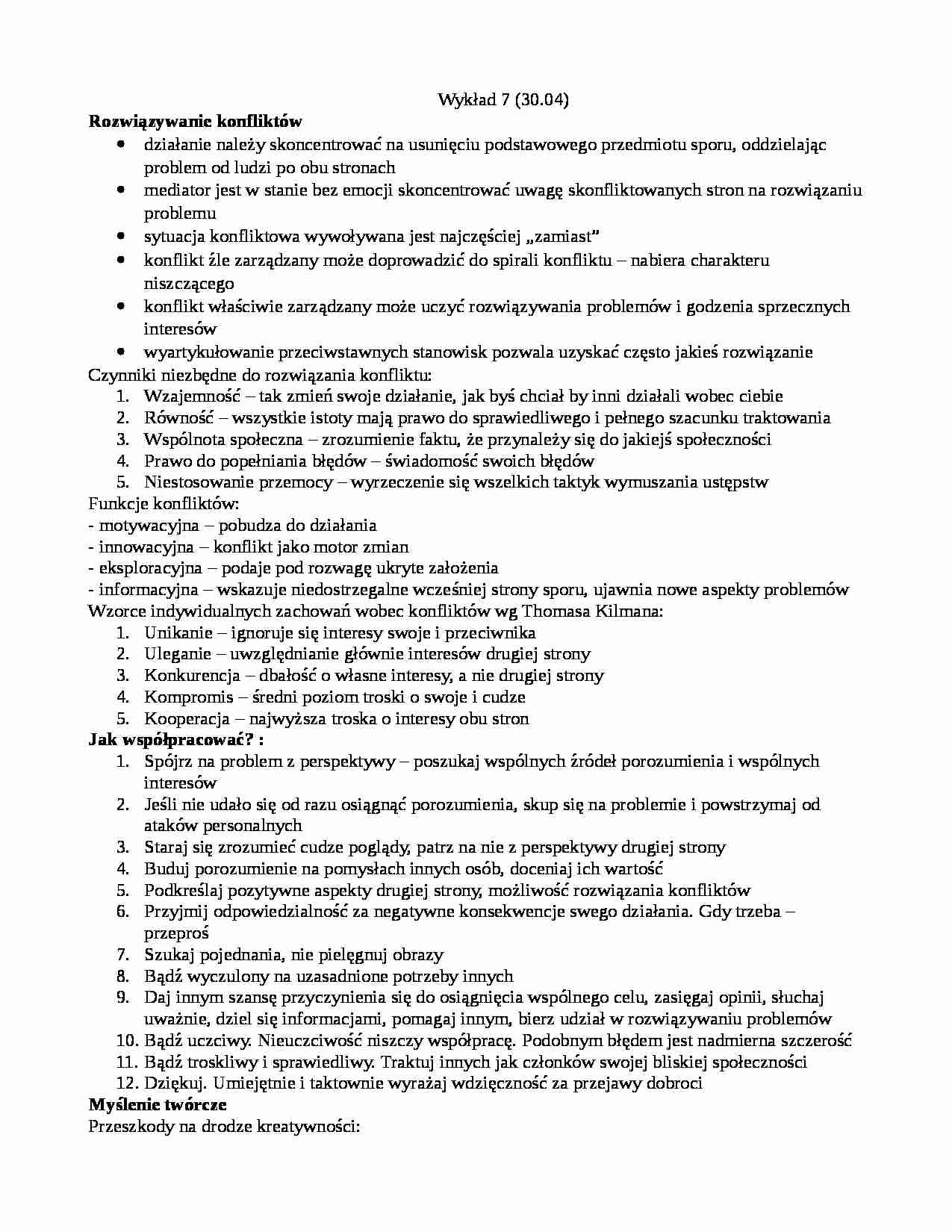 Wykład 7 z etyki pracy socjologa - strona 1