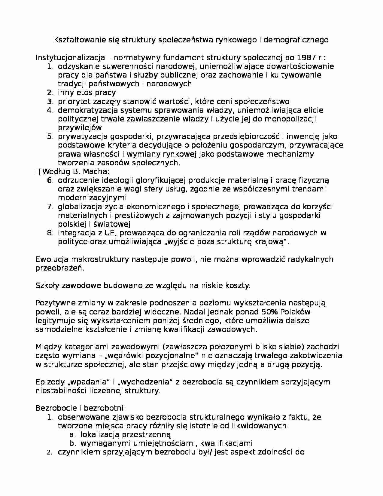 Dynamika rozwoju współczesngo społeczeństwa plskiego - notatki z wykładu 5 - strona 1