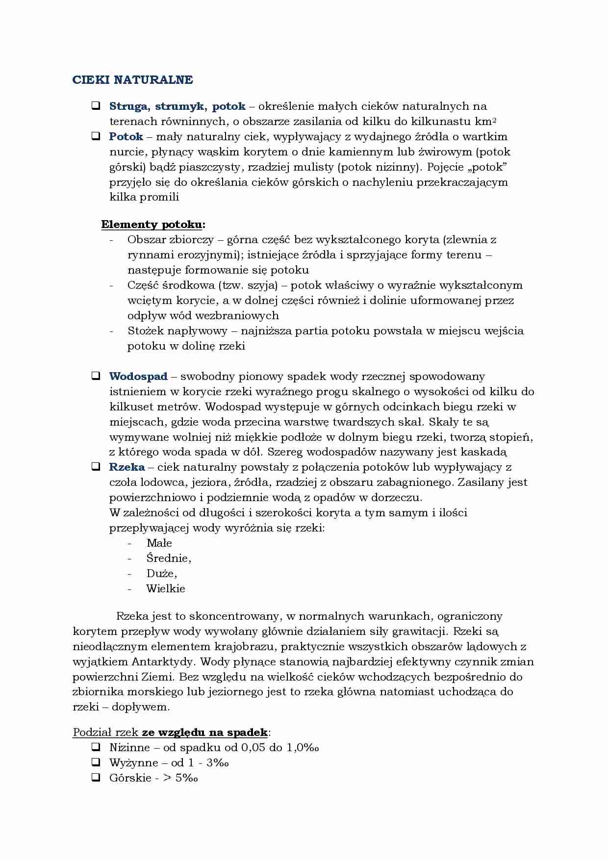 Cieki naturalne - strona 1