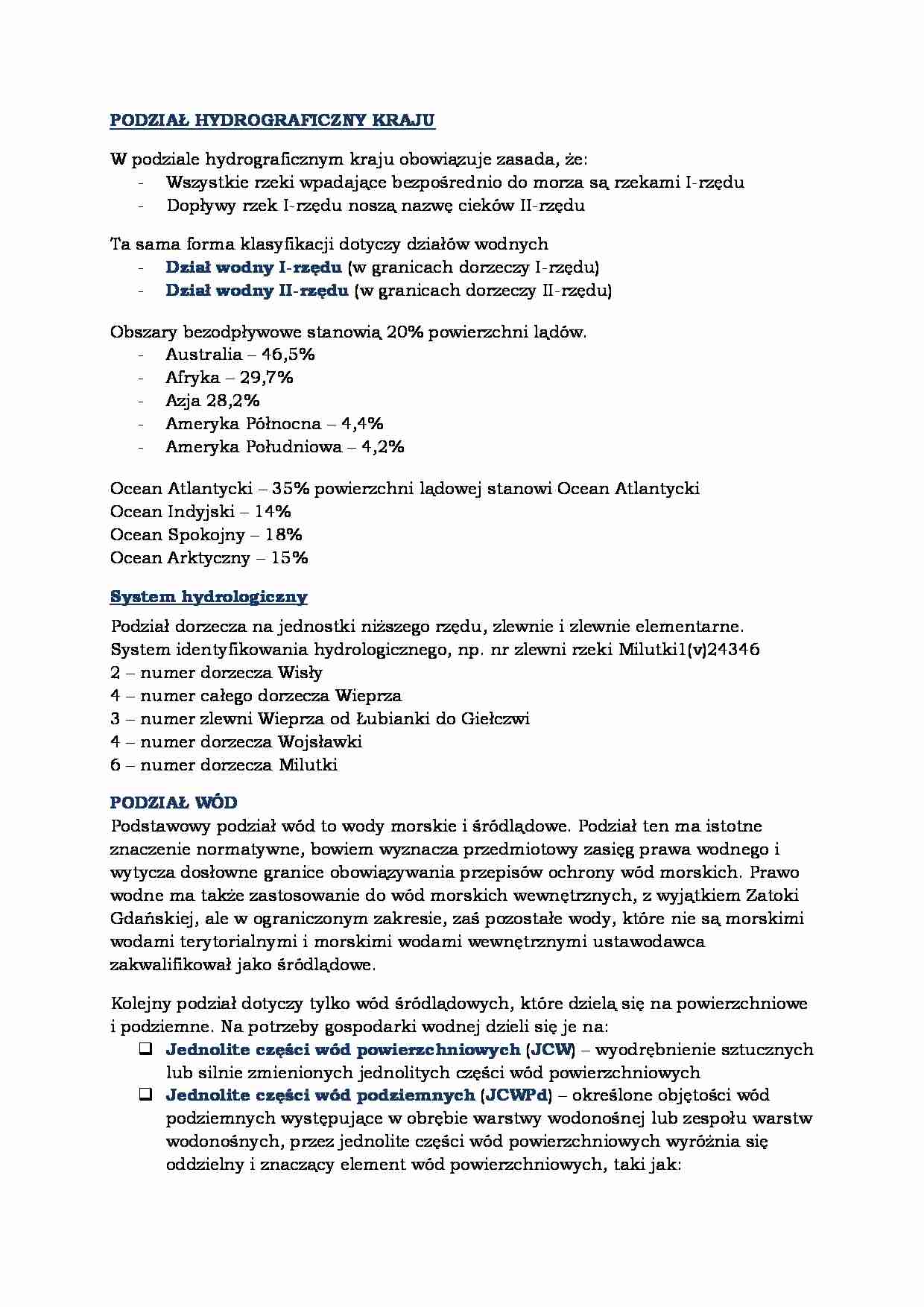 Podział hydrograficzny kraju - strona 1