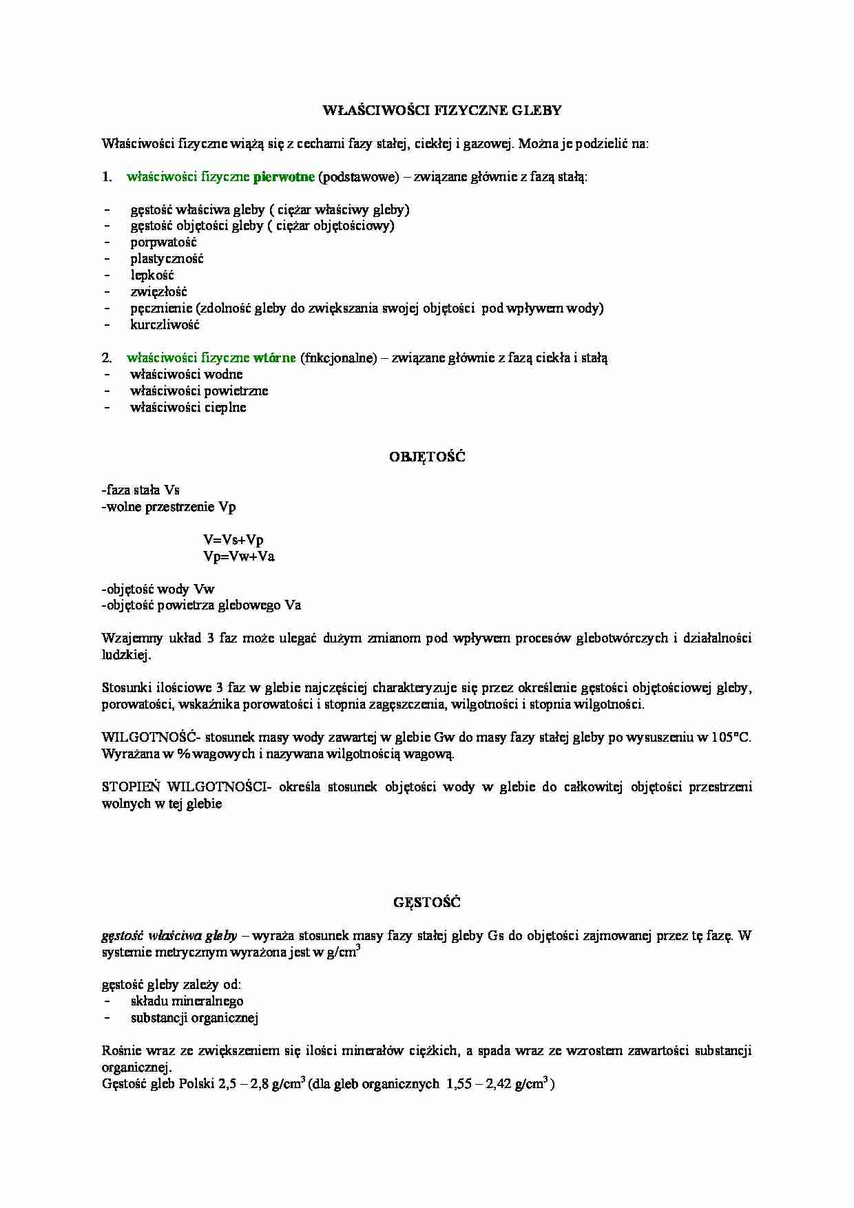 Właściwosci fizyczne gleby - strona 1